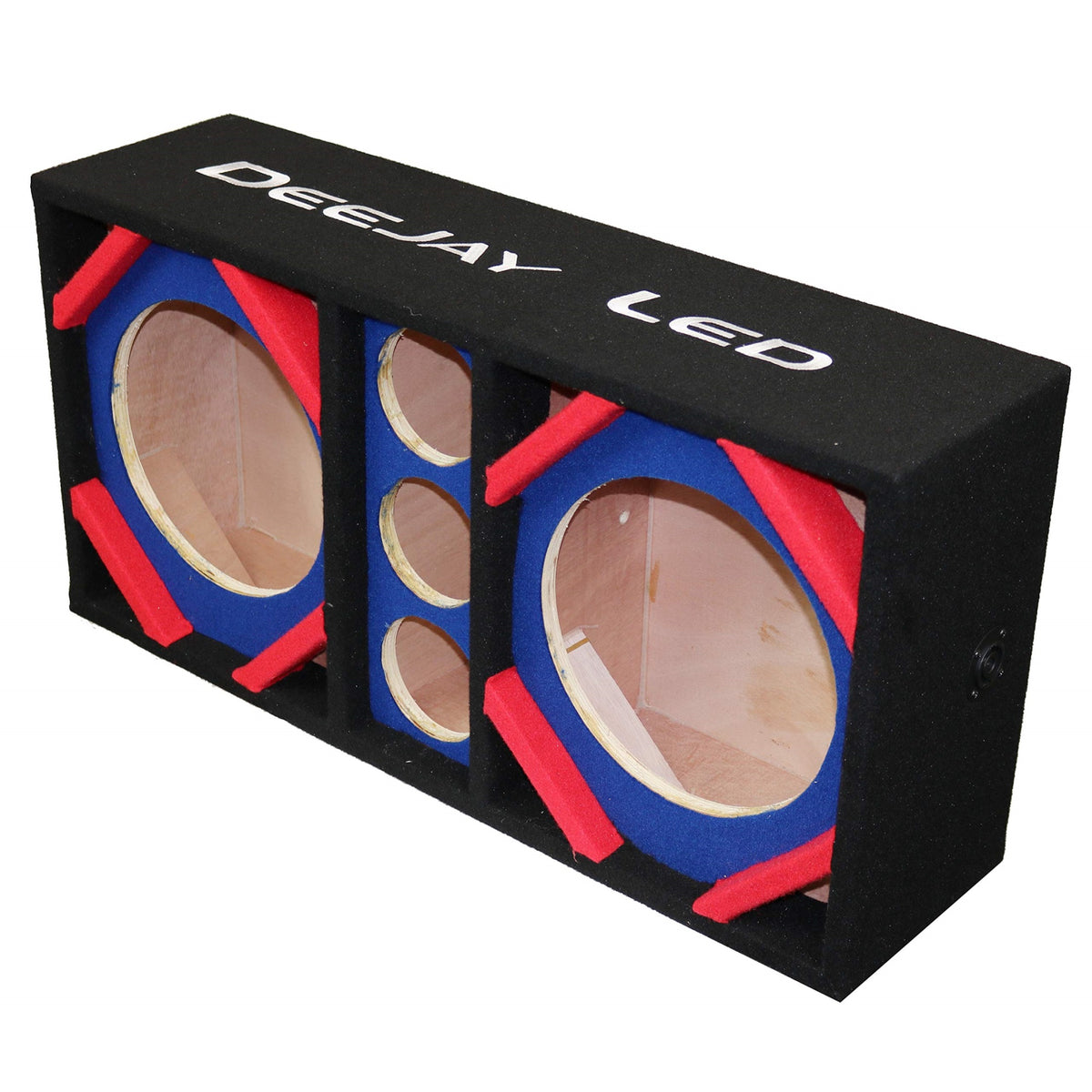 Two 10 In Woofers Plus Three Tweeters Blue Empty Chuchera Speaker Enclosure