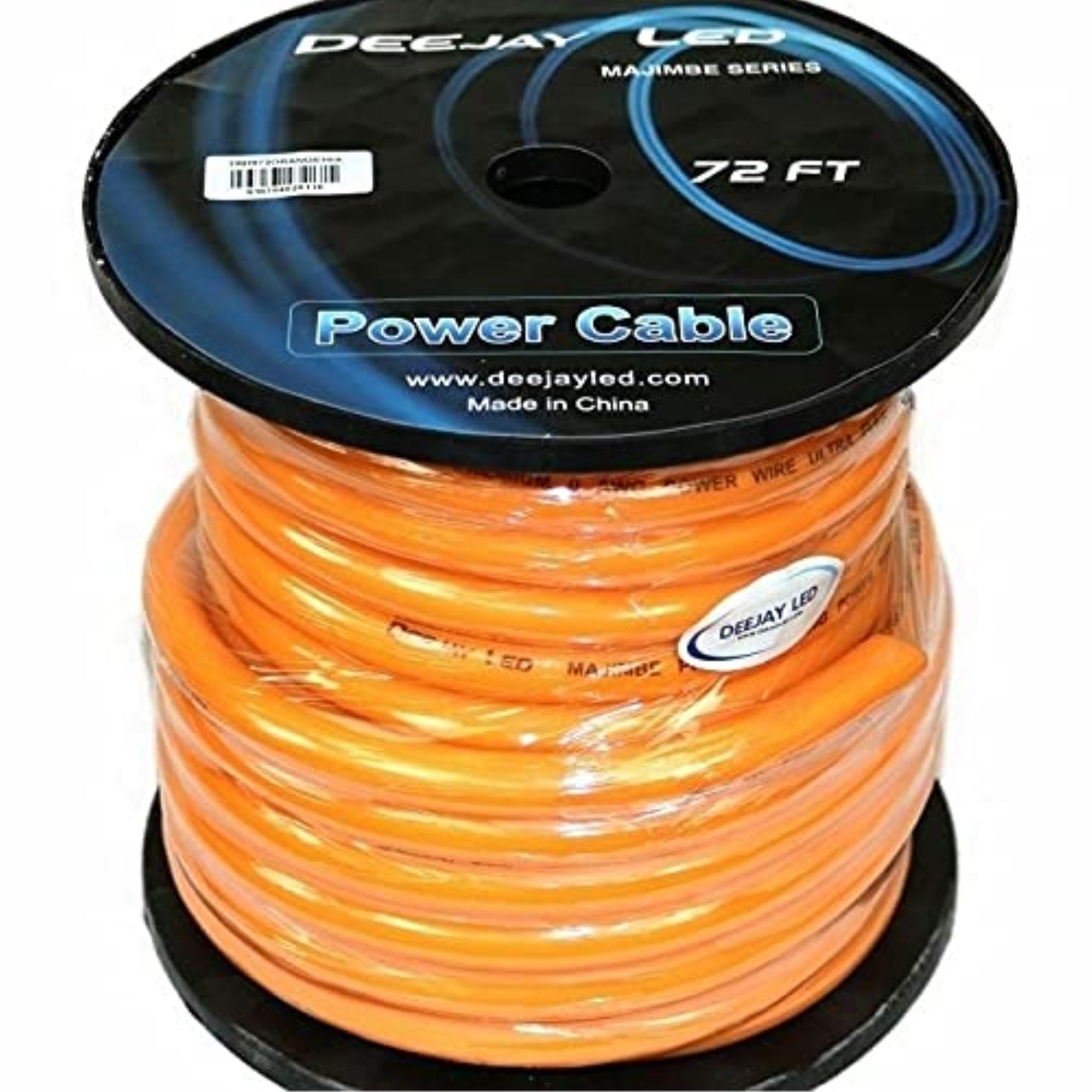 0 Gauge 72 Ft 70 Percent  Aluminum/30 Percent  Copper Power Cable Used For Vehicular Audio Amplifiers Orange