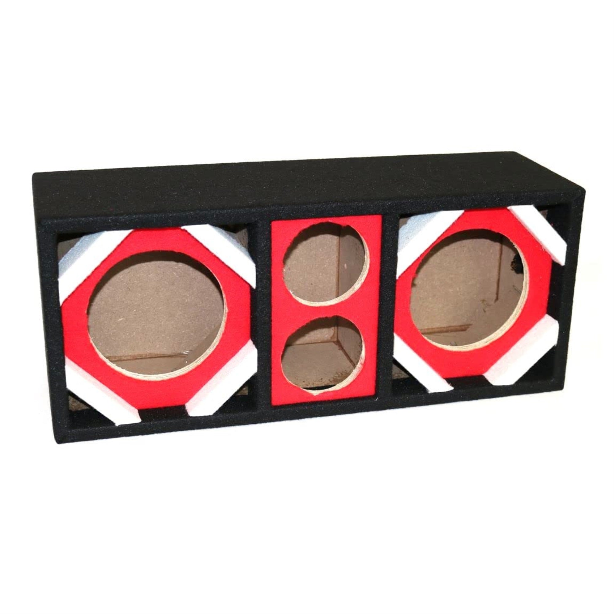Two 6in Woofers plus Two Tweeters Red Empty Chuchera Speaker Enclosure