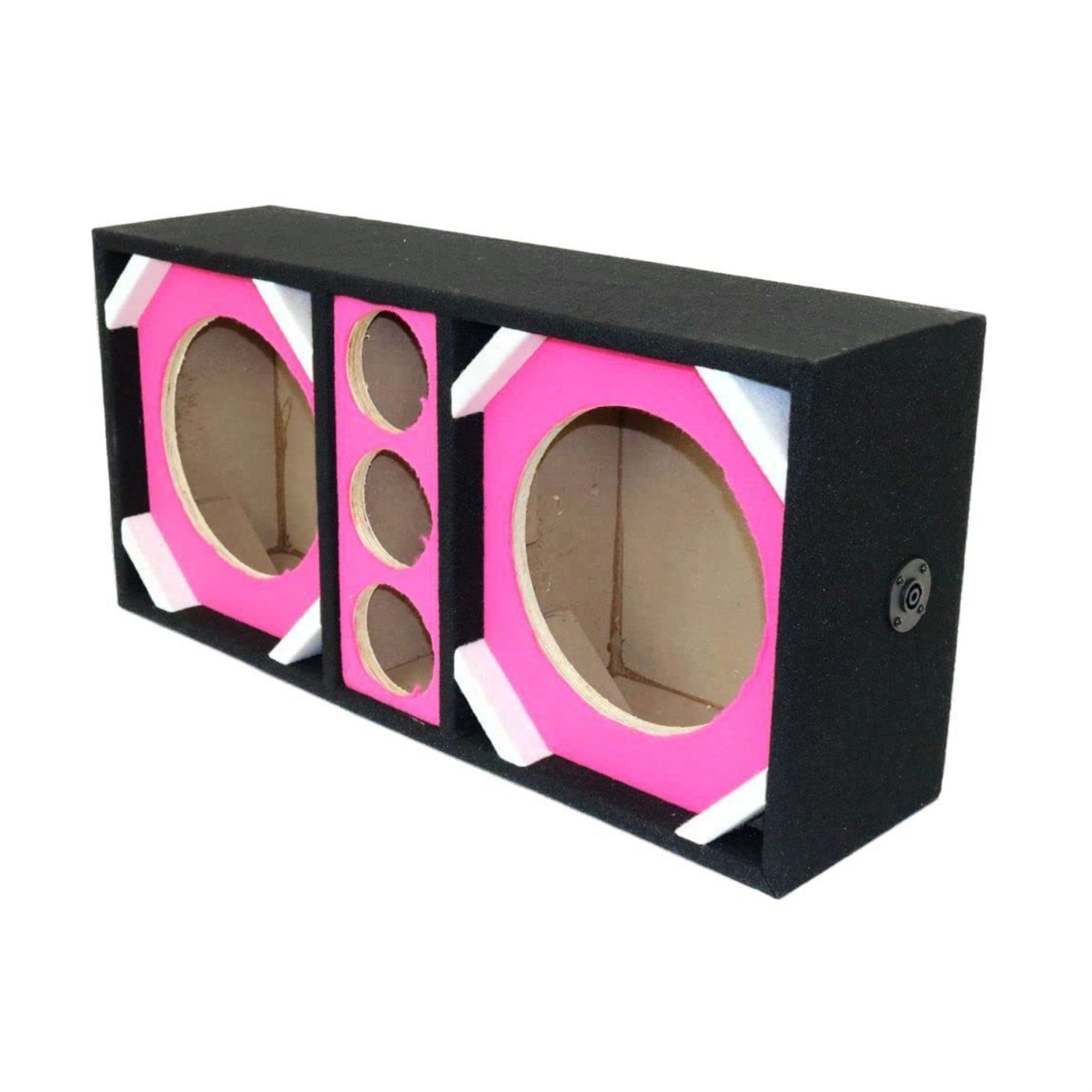 Two 10in Woofers plus Three Tweeters PINK Empty Chuchera Speaker Enclosure