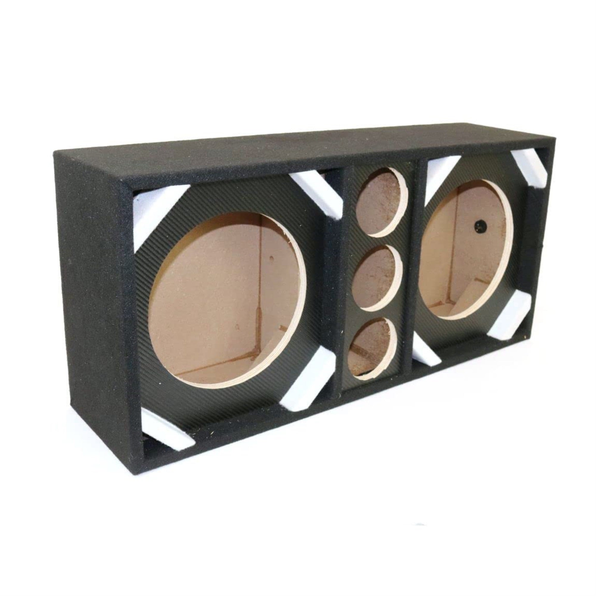 Two 10in Woofers plus Three Tweeters CARBON/TEXTURE Empty Chuchera Speaker Enclosure
