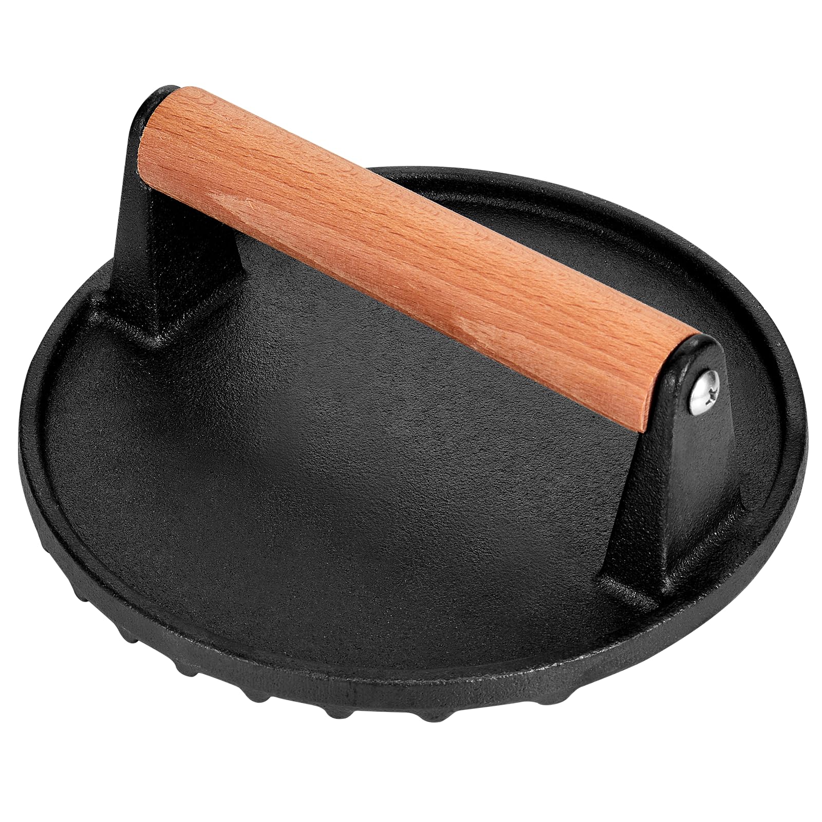 Whaleme Burger Press, Blackstone 7    Round Heavy Duty Cast Iron Smash Meat Steak With Wooden Handle For Blackstone Griddle, Ide