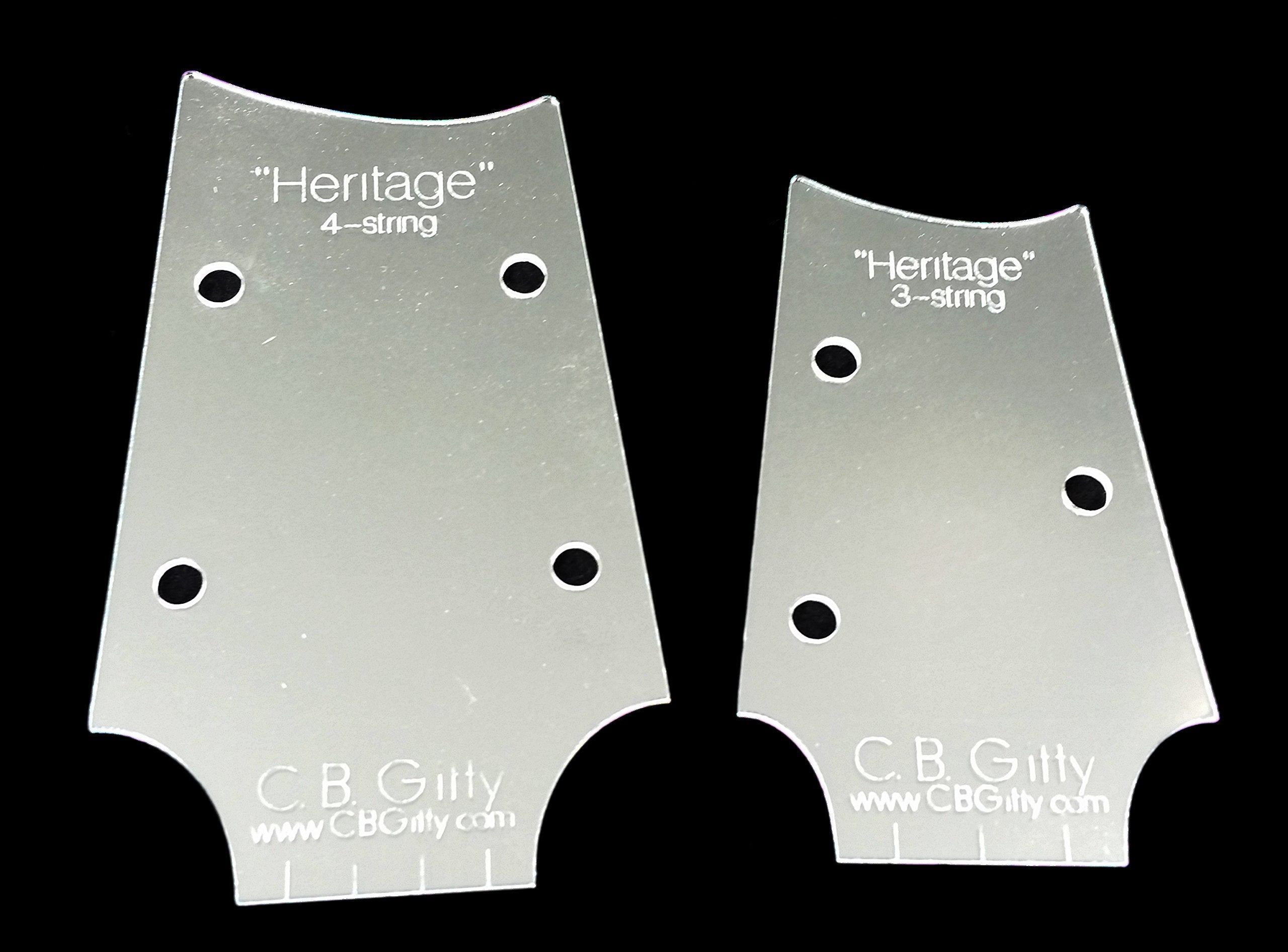 16Pc. Cigar Box Guitar Headstock Shape Templates   2 Sizes Each Of 8 Different Custom Designs