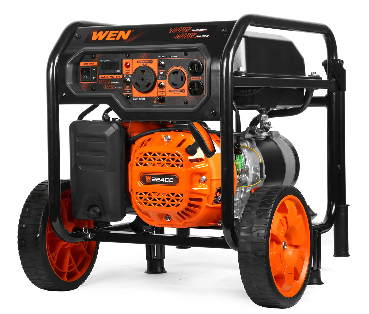 Wen 5600 Watt Portable Generator, 224Cc, Transfer Switch And Rv Ready (Gn5600)