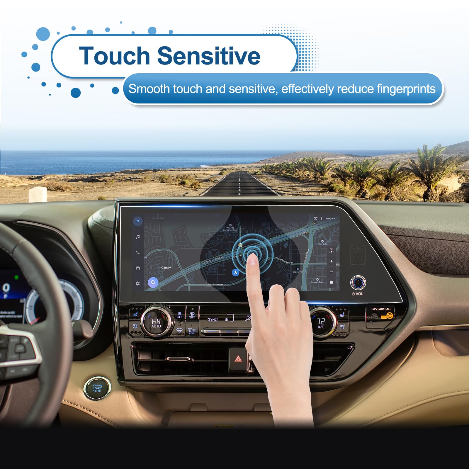 Coleya 2023 2024 Highlander Screen Protector For Toyota Highlander (Xle/Xse/Limited/Platinum/Hybrid Bronze Edition) 12.3 In Touc