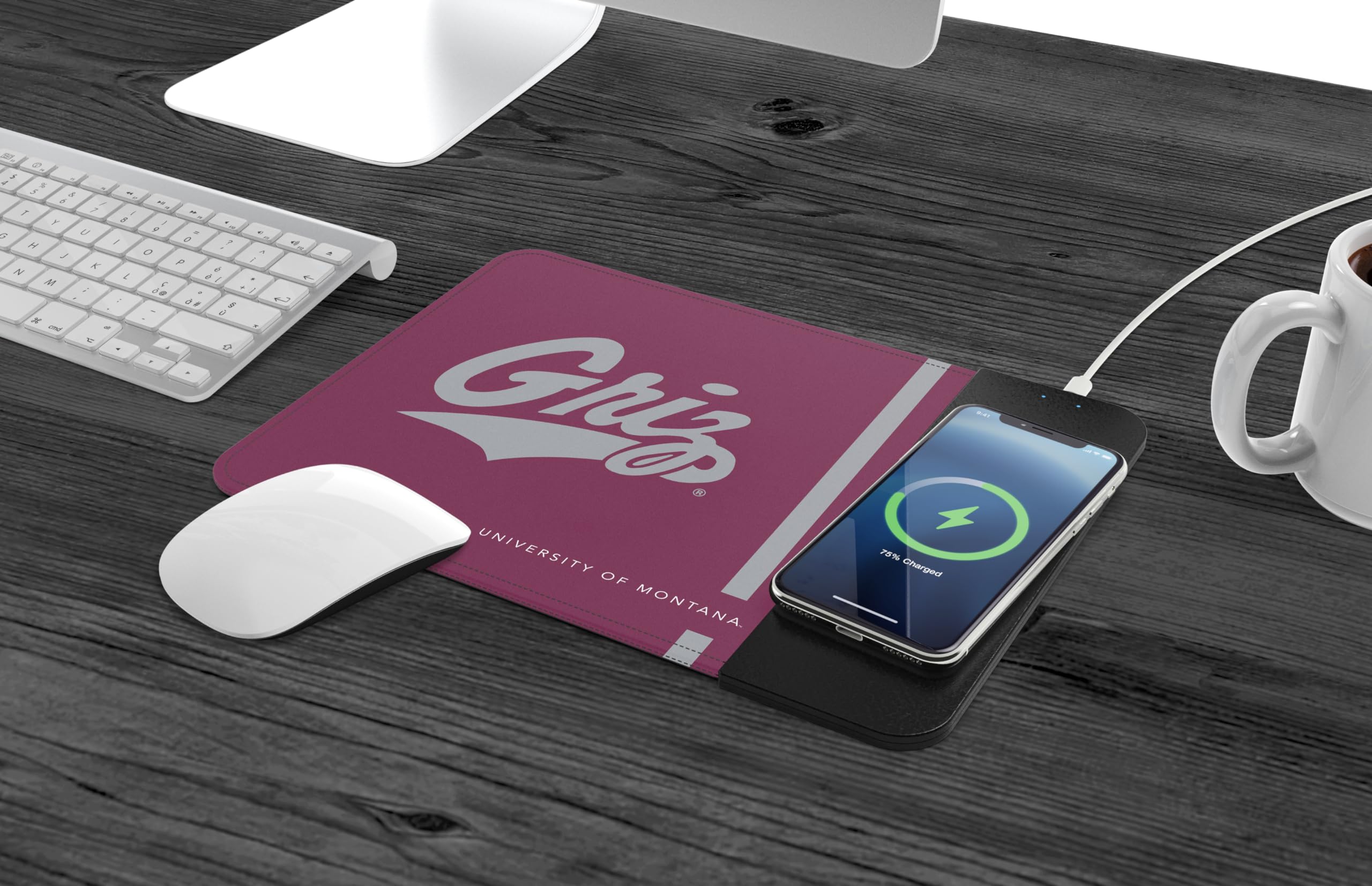 Soar Ncaa Wireless Charging Mouse Pad, Montana Grizzlies