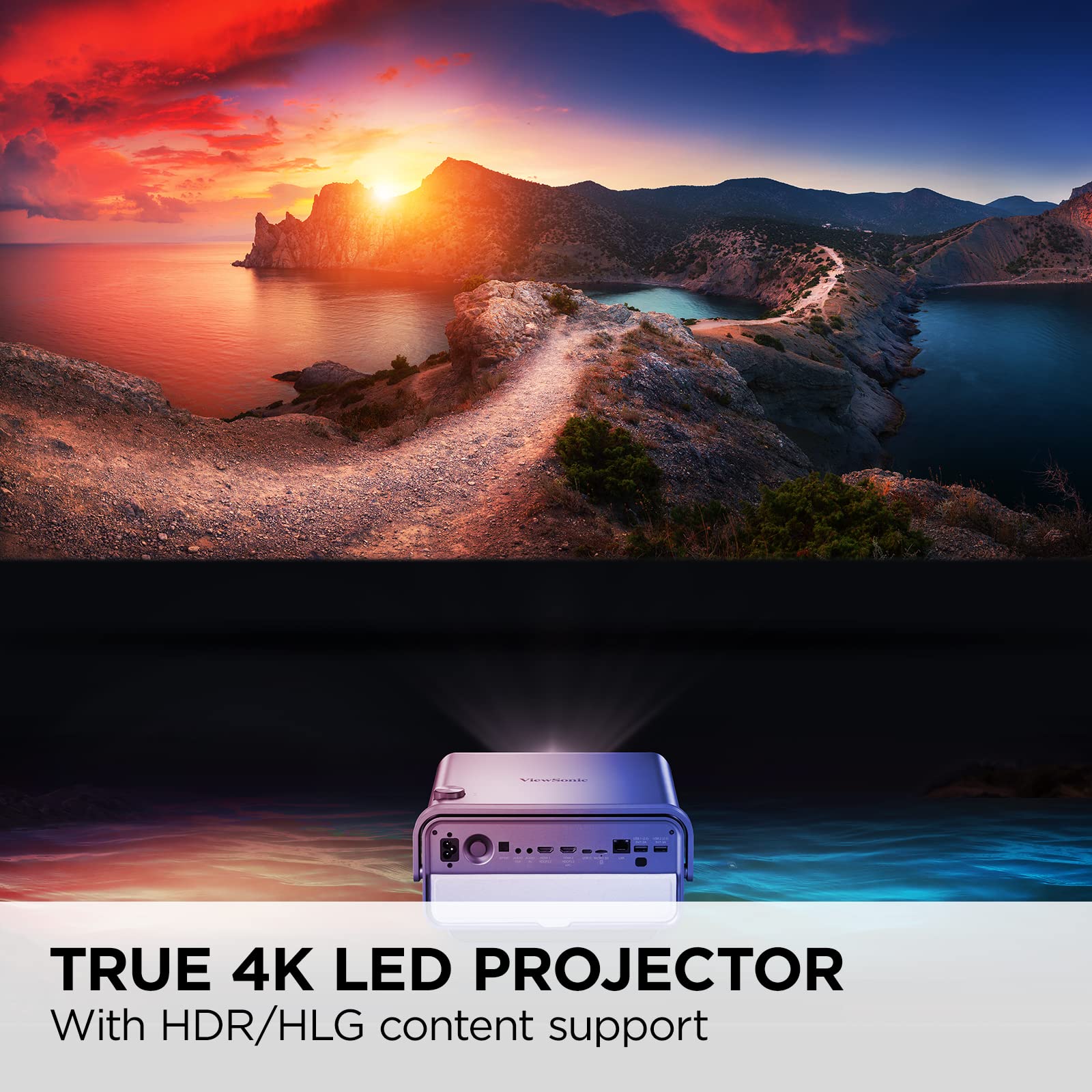 Viewsonic X11-4K True 4K Uhd Short Throw Led Projector With H/V Keystone, Corner Adjustments, Wifi, Usb C Connectivity, Cinemati