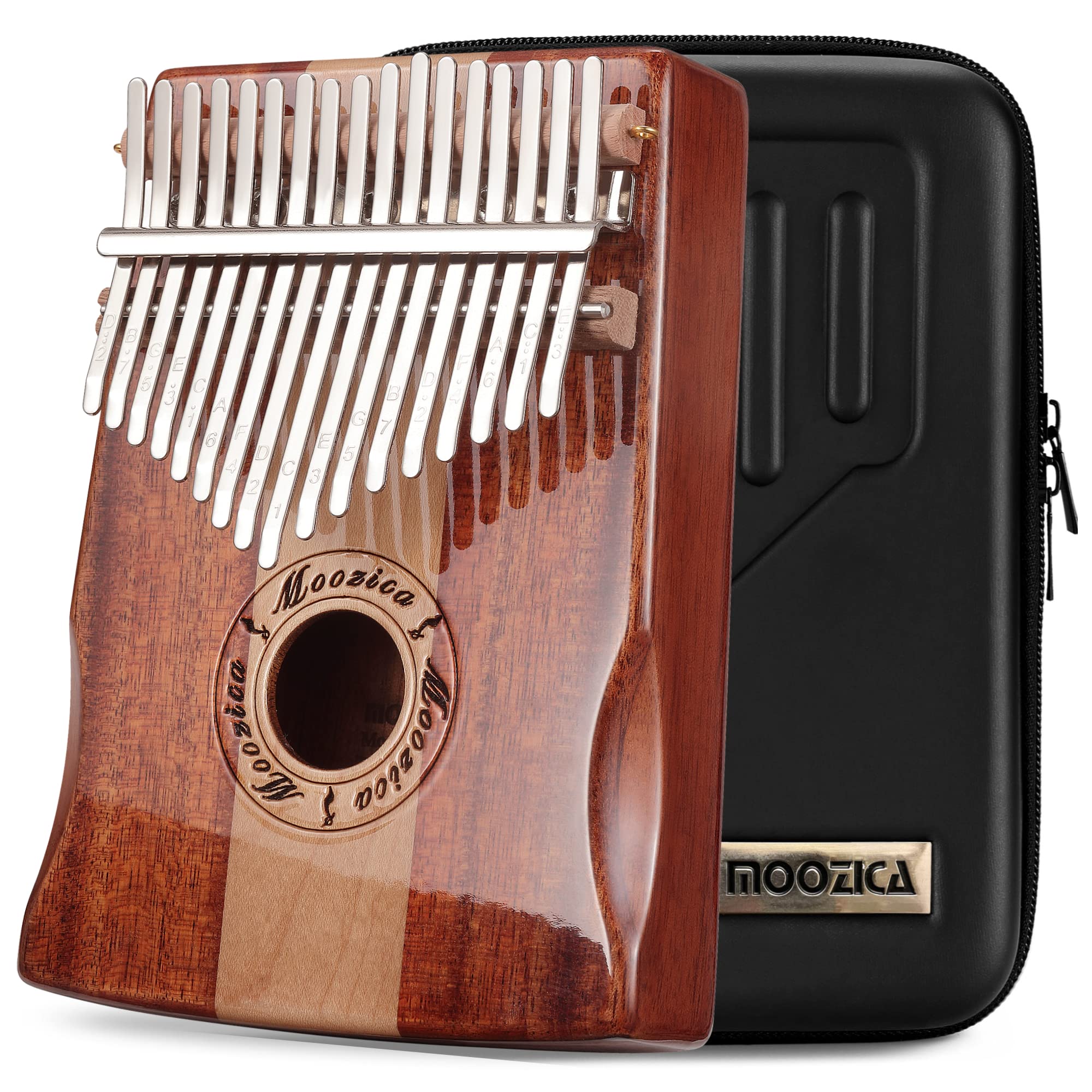 Moozica 17 Keys Kalimba Marimba, Professional Thumb Piano Sanza Mbira Musical Instrument Gift (Koa K17Sd)