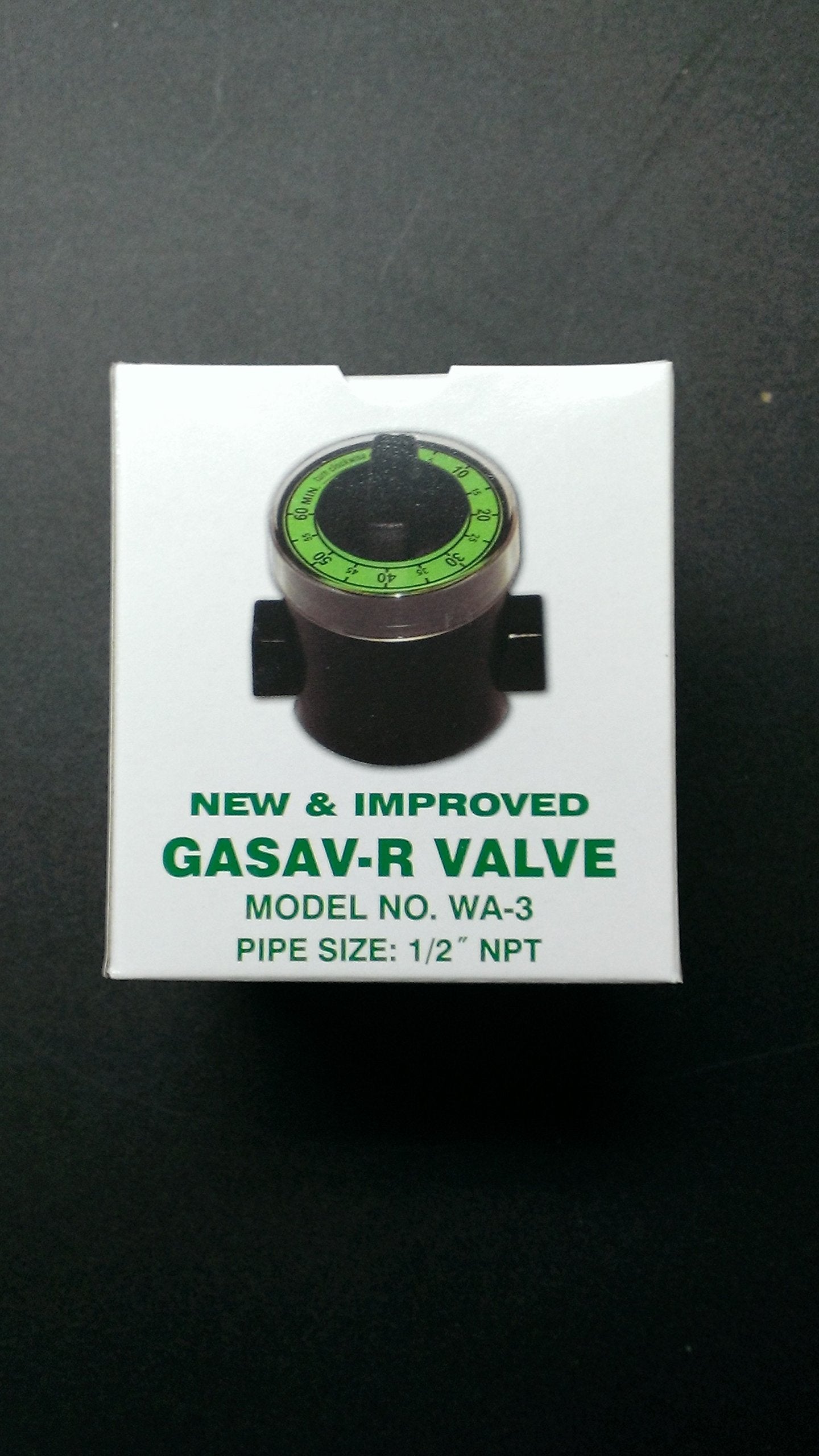 GASAV-R WA-3 Automatic Gas Shut-Off Valve, 1/2" IPS, Green, Aluminum