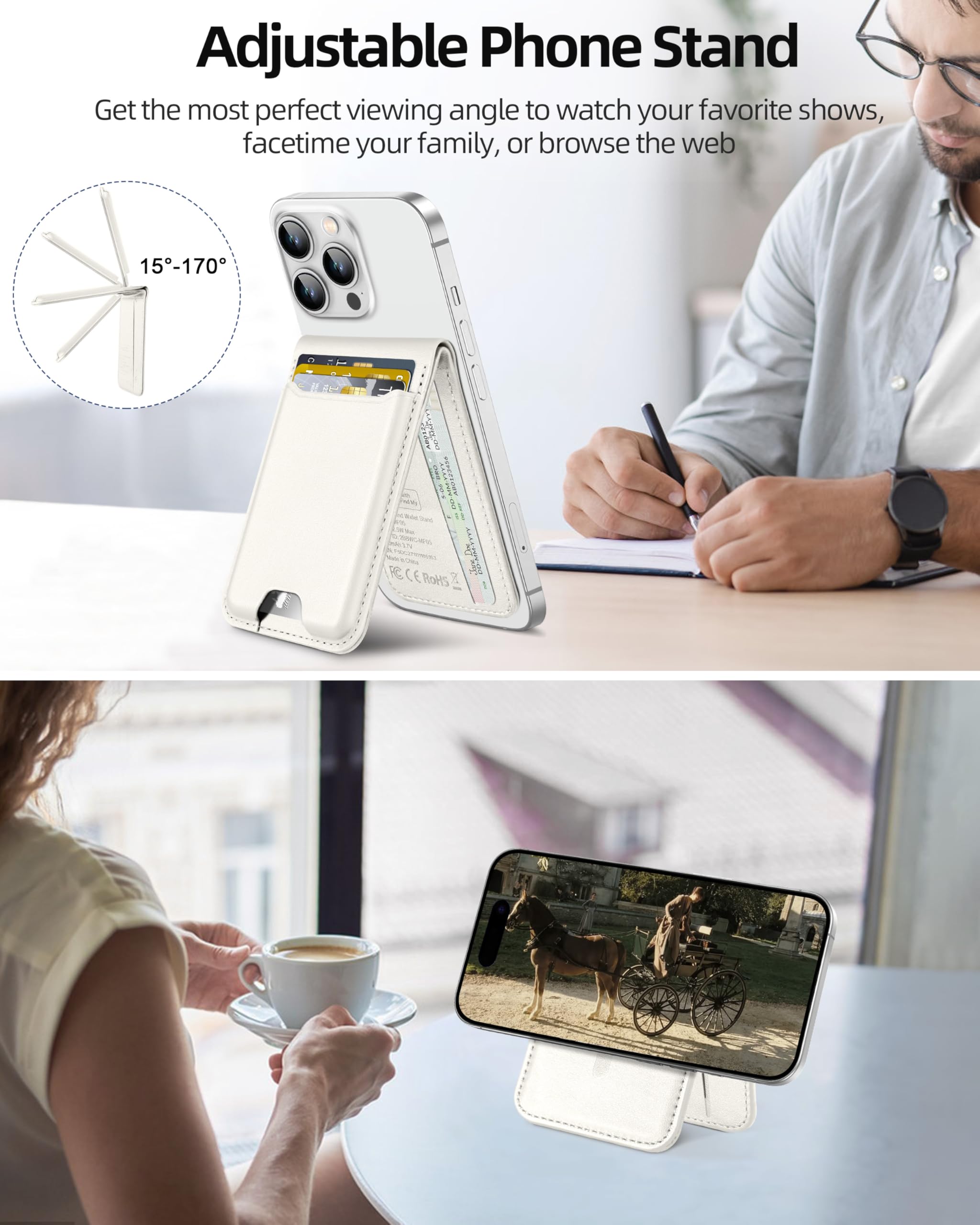 For Magsafe Wallet, Works With Apple Find My, Strongest Magnetic Wallet For Iphone 16/15/14/13/12 Series, For Iphone Wallet With