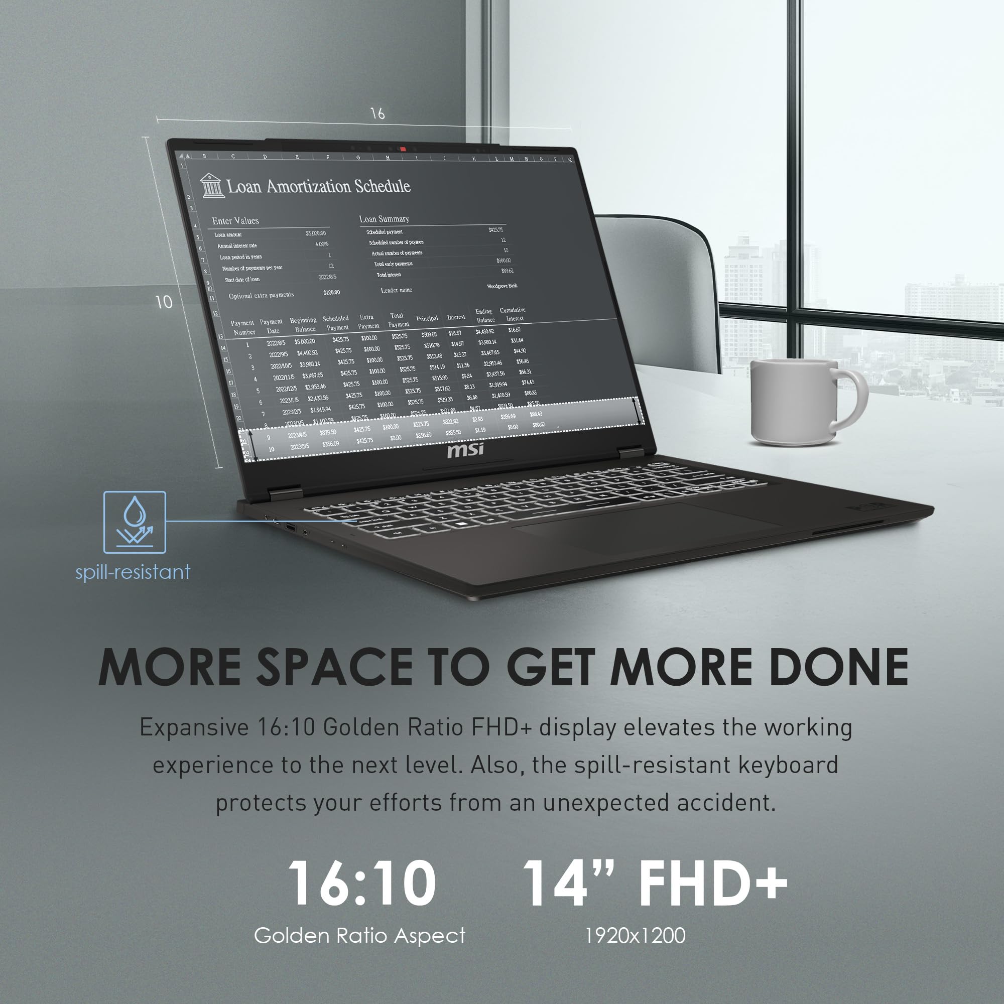 Msi Commercial 14 H Professional Laptop: 13Th Gen Intel Core I5, 14    60Hz Display, Intel Iris Xe, 16Gb Ddr4, 512Gb Nvme Ssd, E