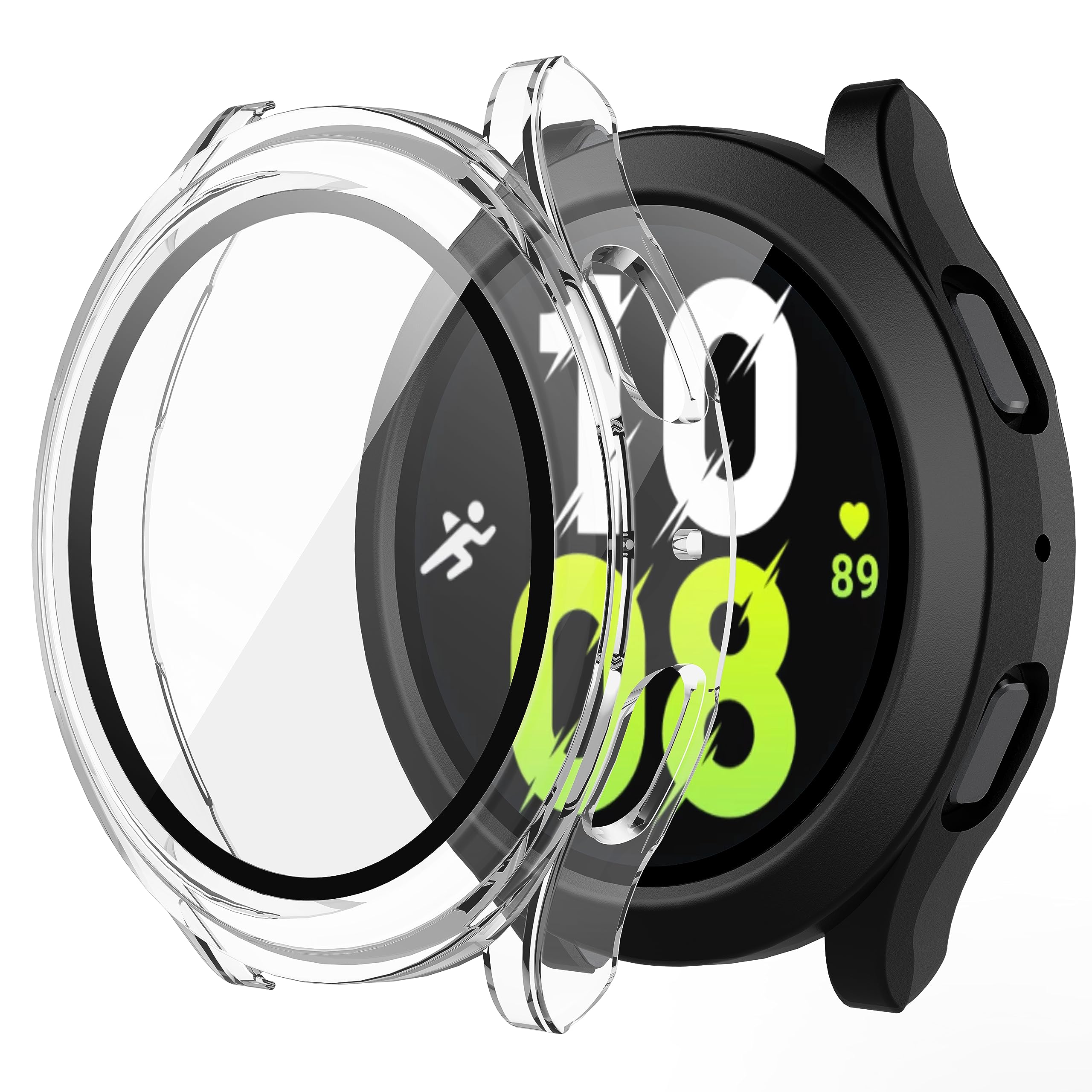 Misxi 2 Pack Hard Pc Case With Screen Protector For Samsung Galaxy Watch 5 Galaxy Watch 4 44Mm, Ultra Thin Scratch Resistant Cov