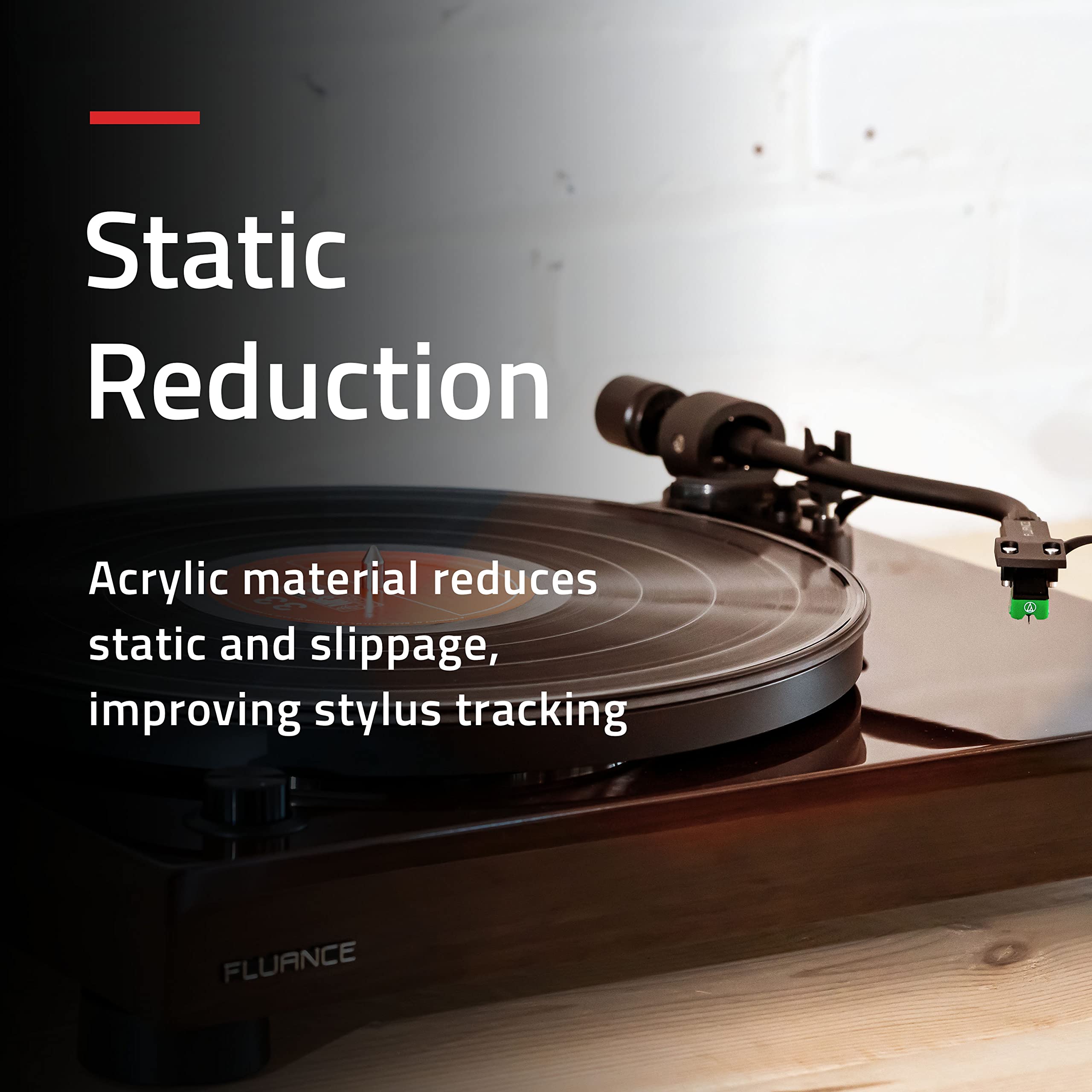 Fluance Acrylic Platter Mat For Turntables - Reduces Vibrations For Improved Sound Clarity For Vinyl Record Playback, Antistatic