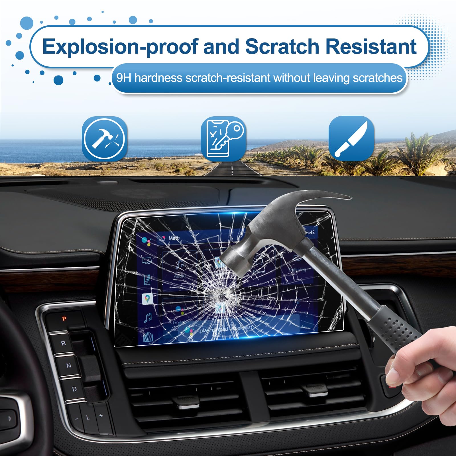 Coleya 2021 2022 2023 2024 Suburban Screen Protector For Chevrolet Suburban (Lt/Z71/Rst/Premier/High Country) 10.2 Inch Touch Sc