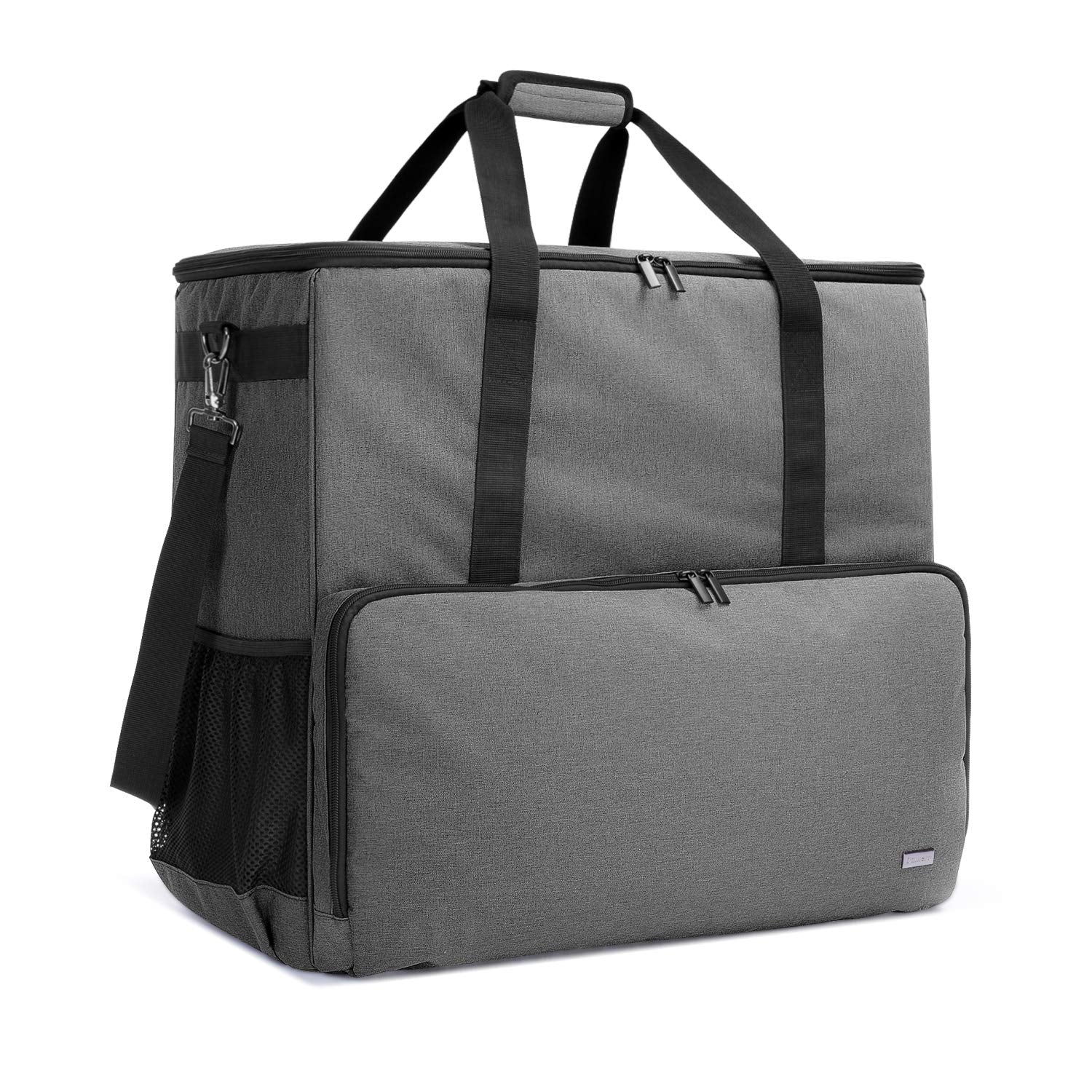 Curmio Desktop Computer Travel Bag, Carrying Case For Computer Tower Pc Chassis, Keyboard, Cable And Mouse, Bag Only, Grey