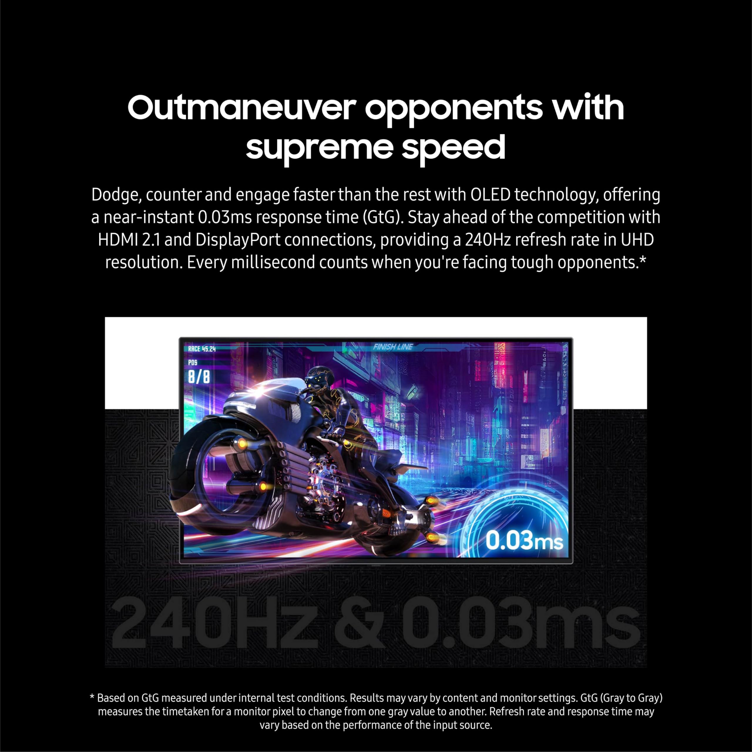 Samsung 32 Odyssey OLED G8 Gaming Monitor - 4K UHD, G-Sync, 240Hz, 0.03ms, Glare-Free, Sleek Silver Design, 3