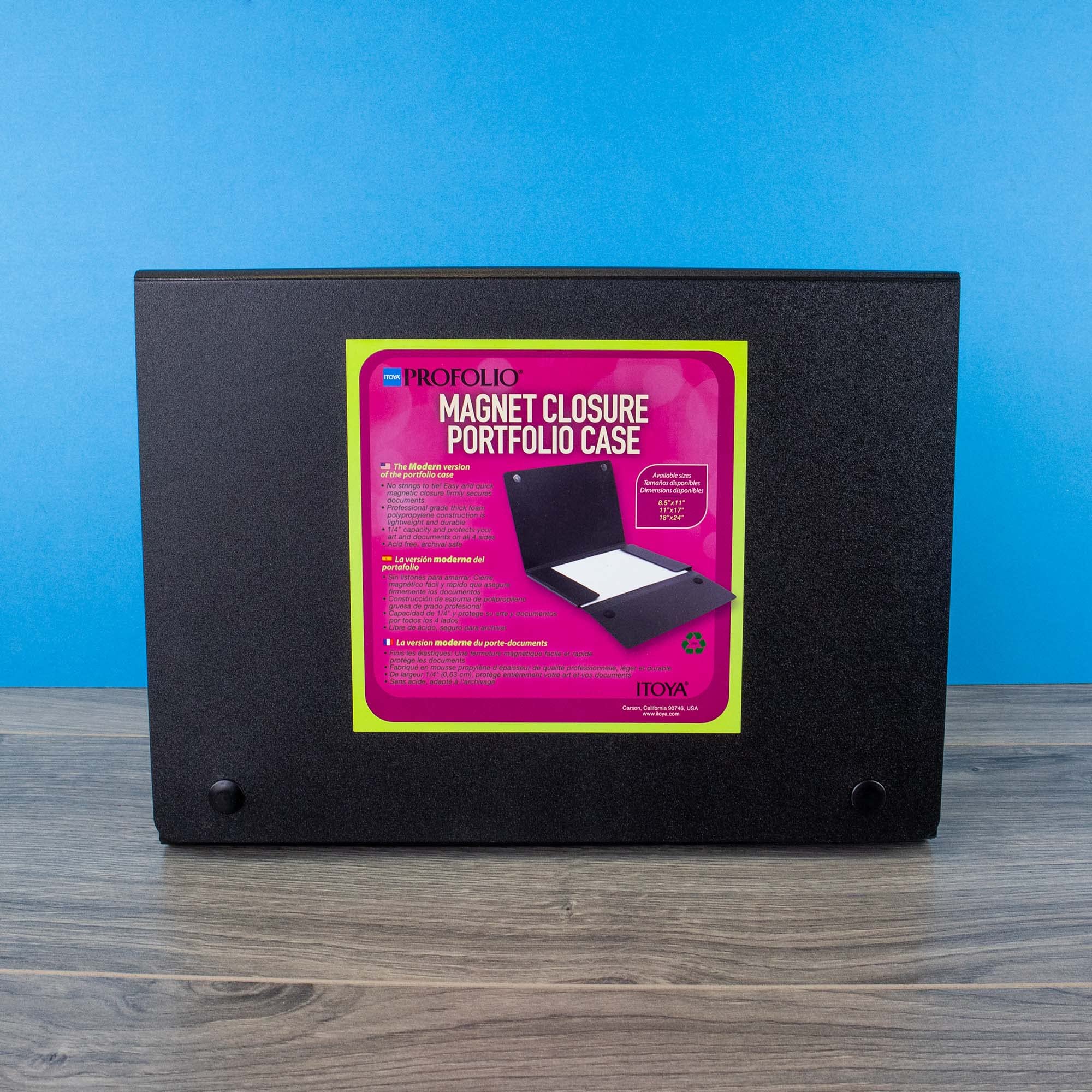 Itoya Profolio Magnet Closure Case, 8.5X11'' Letter Size, Black