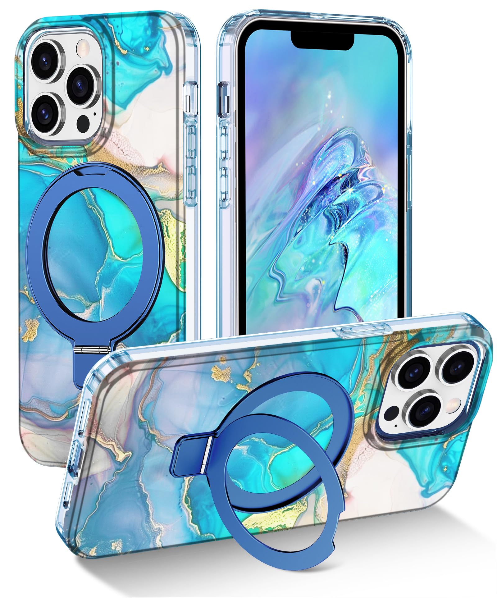 Lamcase For Iphone 12 Case,Iphone 12 Pro Case With Magnetic Invisible Ring Stand [Compatible With Magsafe], Full Body Rugged Sli