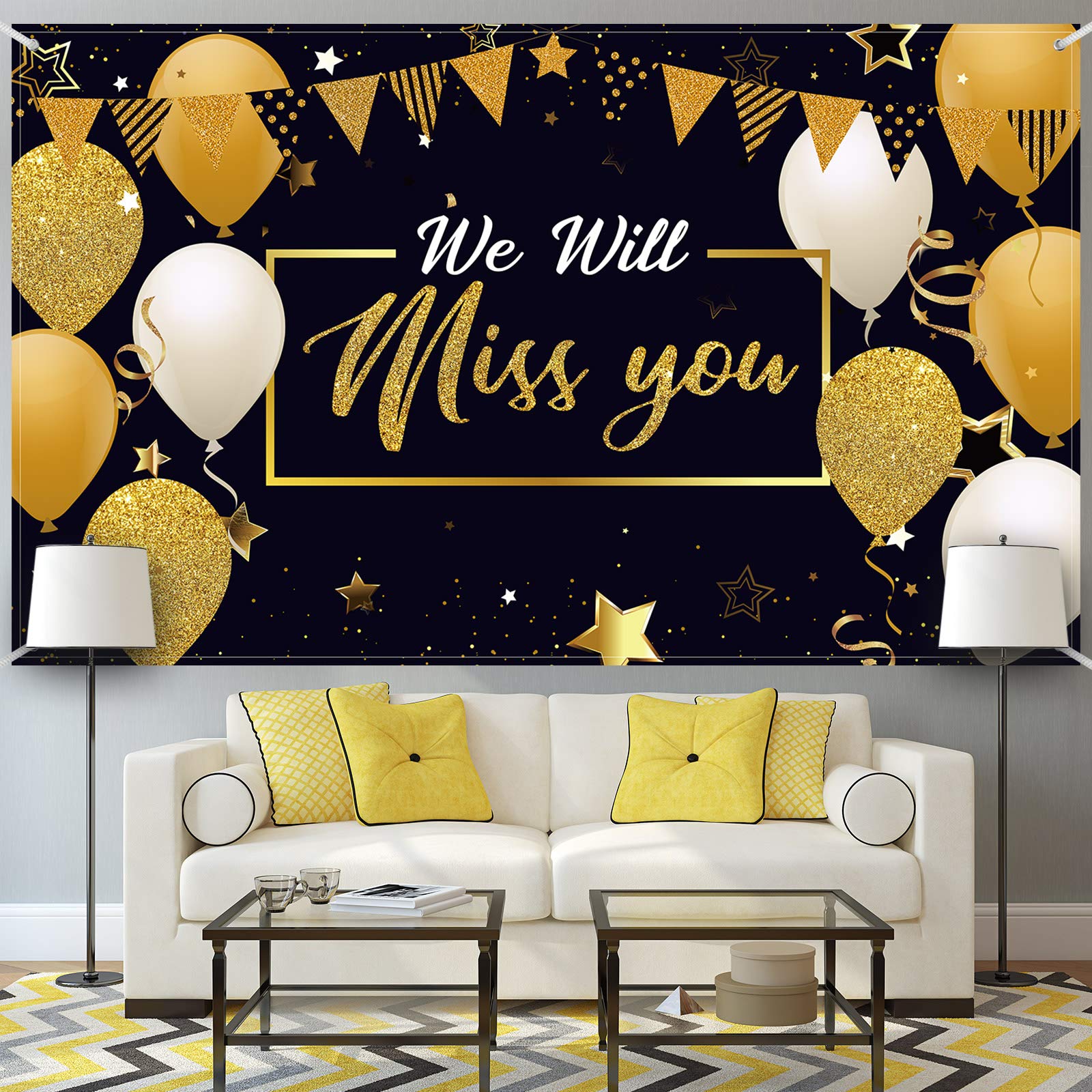 We Will Miss You Party Decorations, Extra Large Going Away Backdrop Miss You Photography Background Banner For Farewell Annivers
