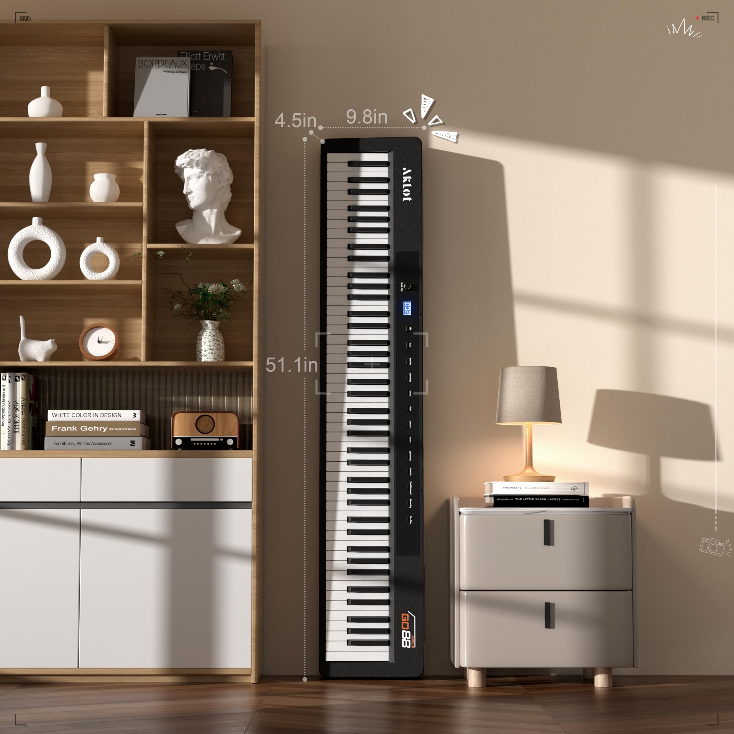 Aklot Portable Weighted Keyboard Piano: Beginner Digital Piano With 88-Key Hammer Action, Electric Triple Pedal And Music Stand,