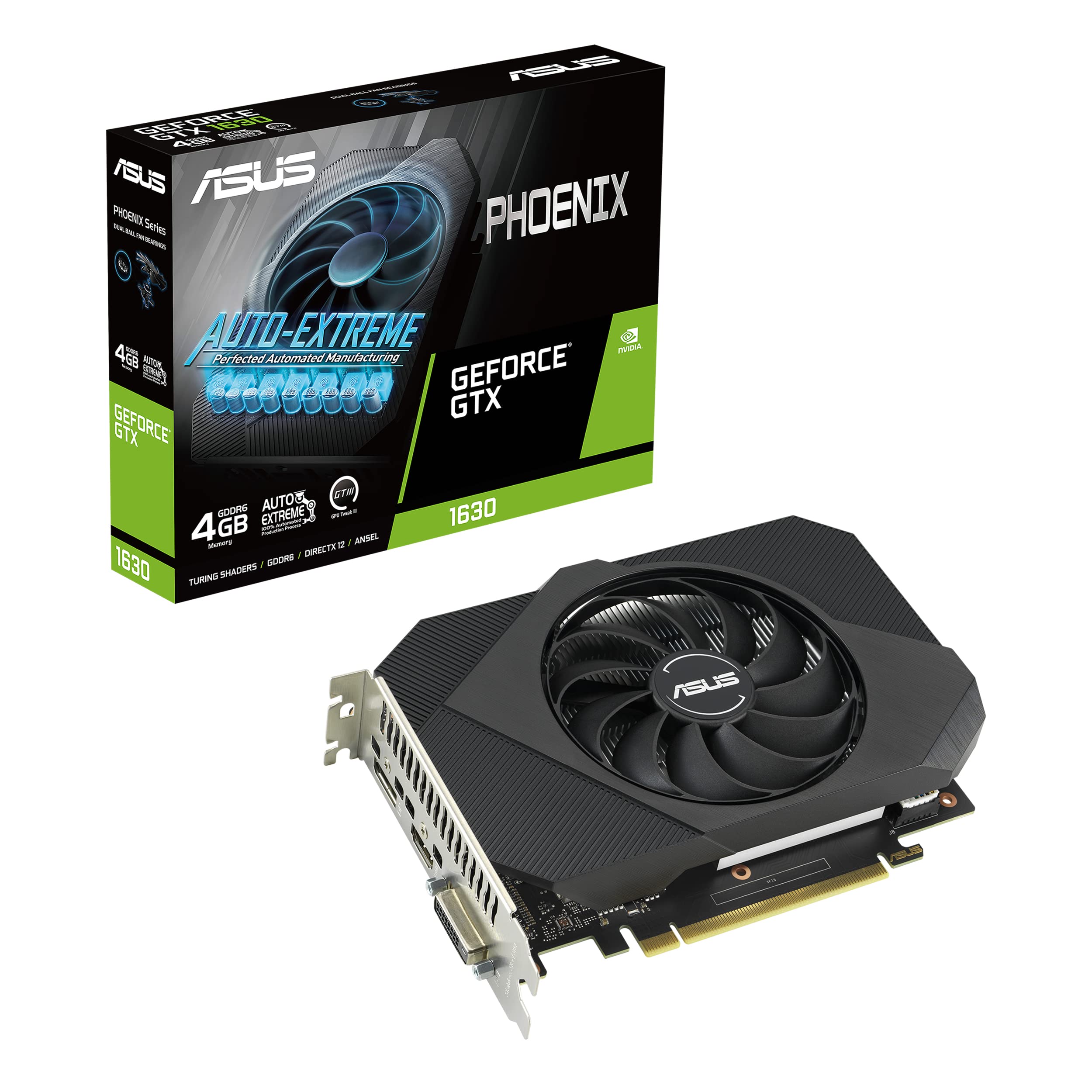 ASUS VCX PHGTX16304G GeForce GTX 1630 4G GDDR6 64B DVID HDMI DP PCIE Retail