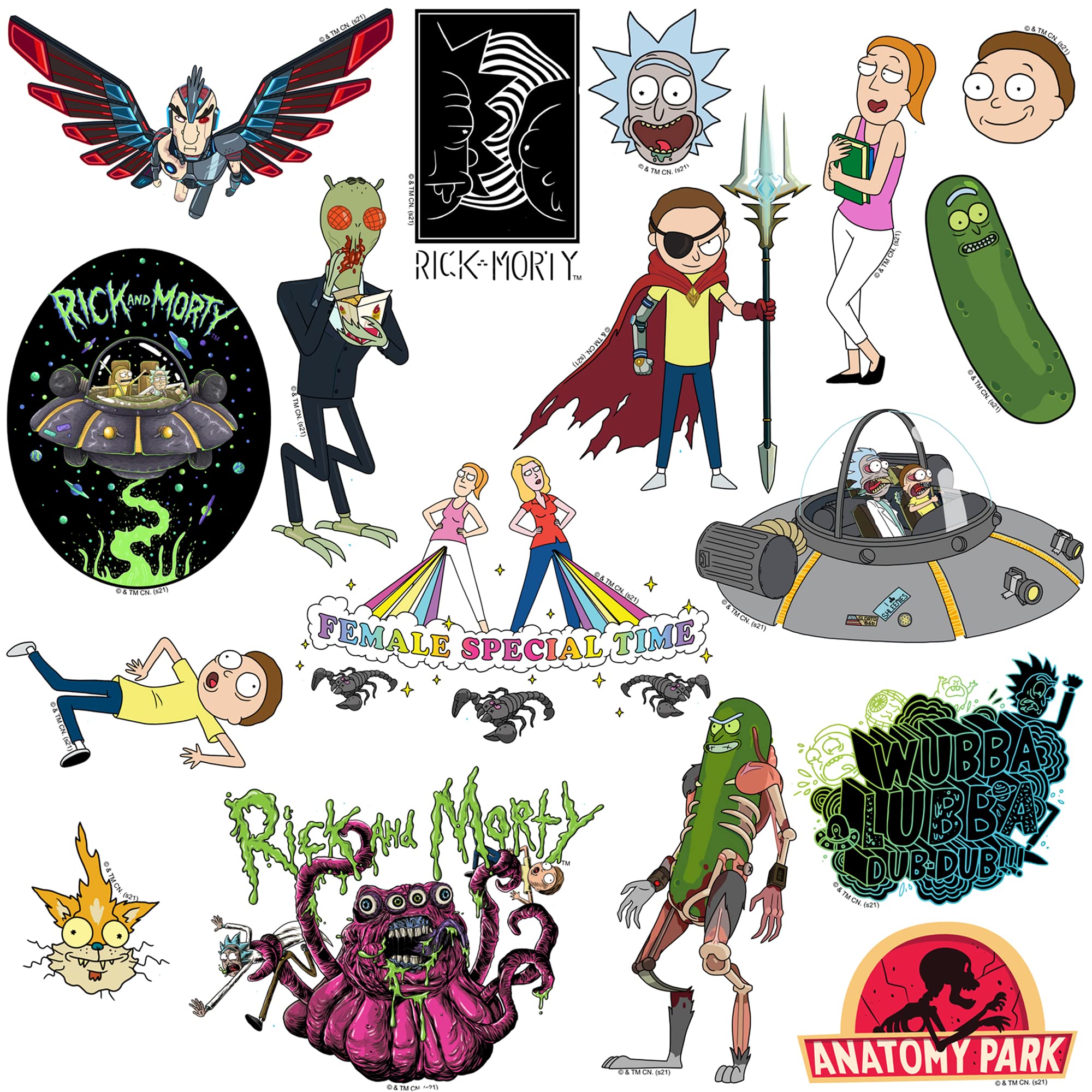 GRAPHICS & MORE Rick and Morty Vinyl Sticker Pack - 50 Die Cut Stickers for Laptop, Water Bottle, Scrapbooking - Colorful Variety Set