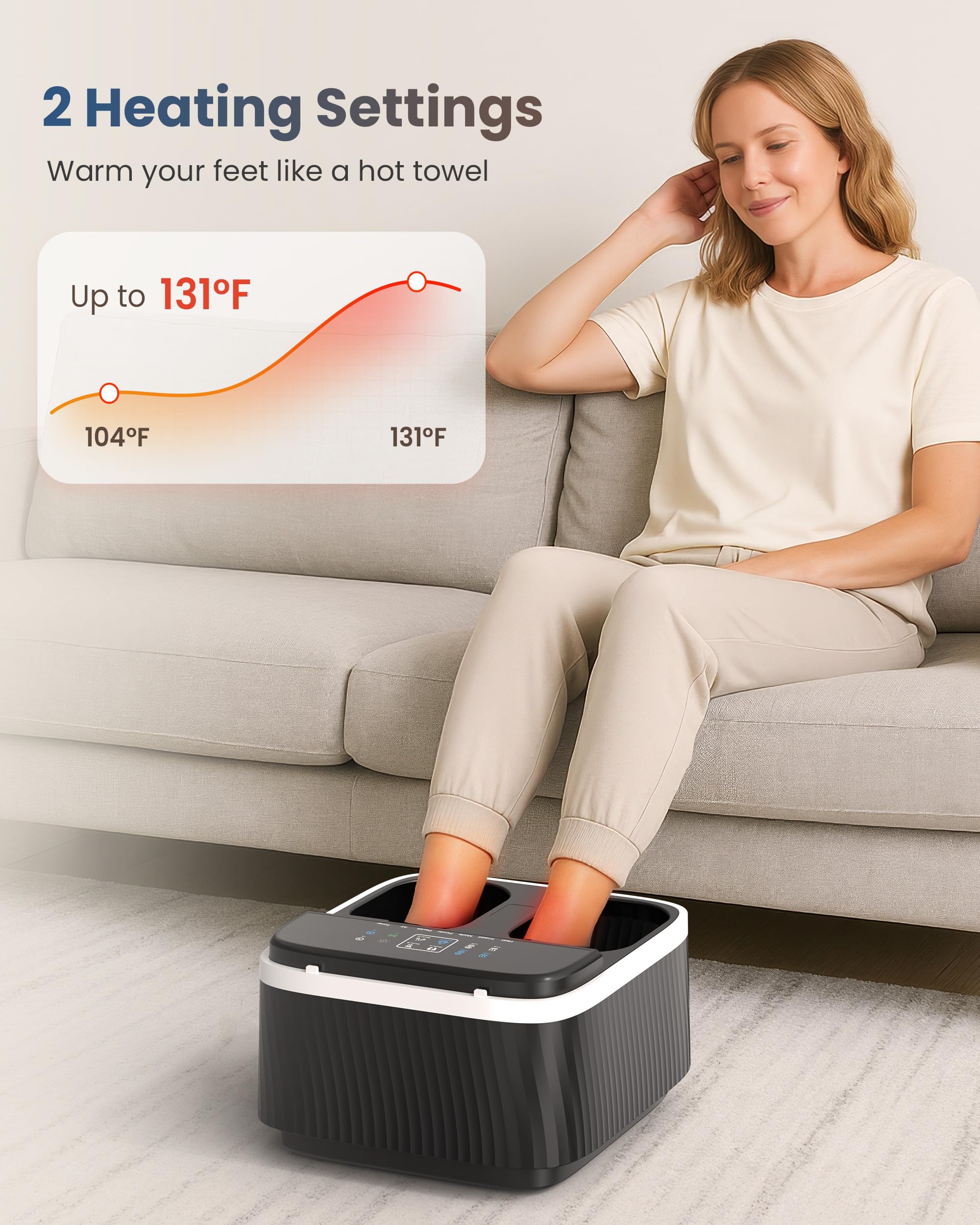 Comfier Foot Massager With Heat, Shiatsu Foot Massager Machine For Neuropathy Plantar Fasciitis, Squeeze & Rolling Foot Massage,