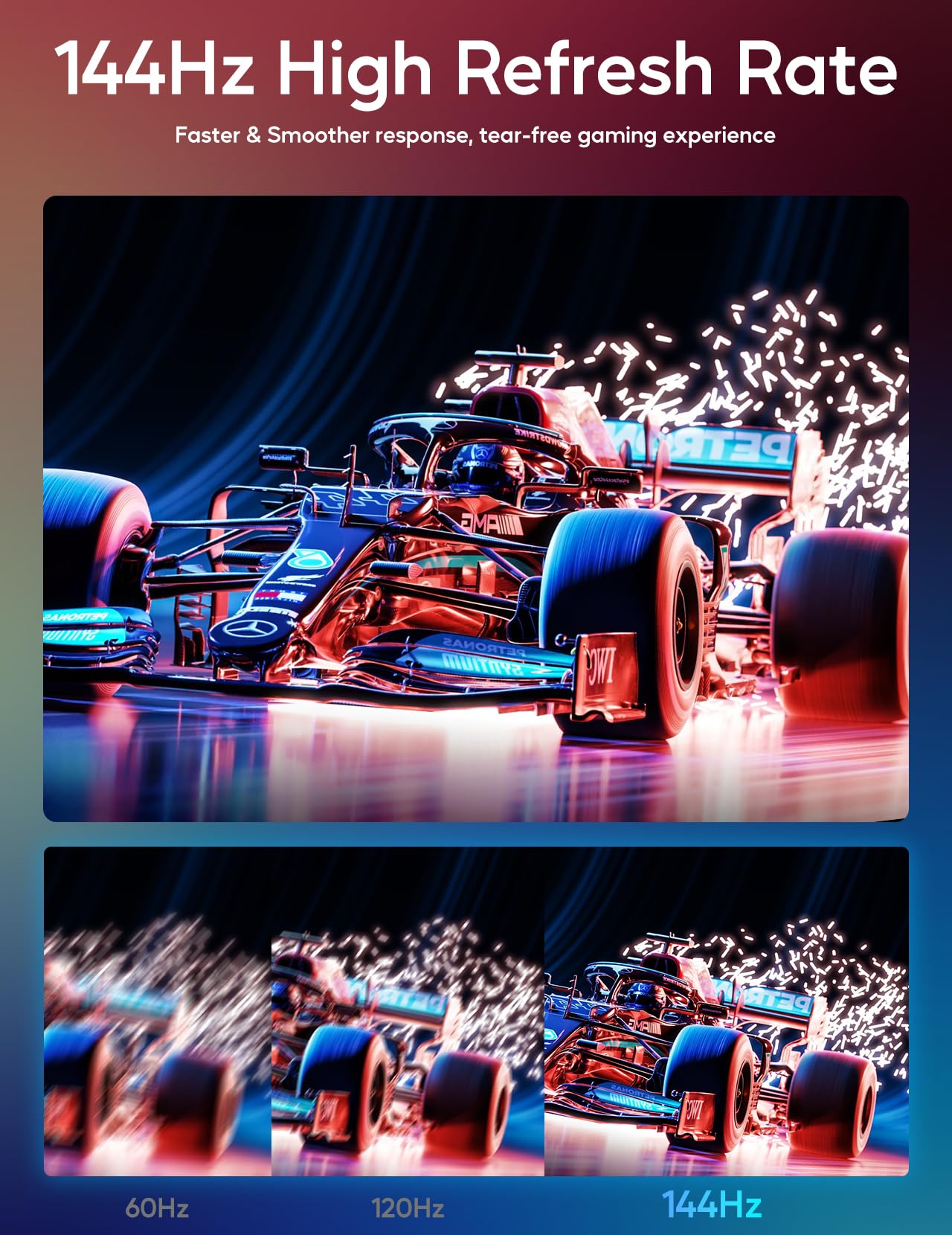 Keeptime 16'' 2.5K 144Hz Portable Gaming Monitor For Laptop, 2560P  1440P Ips Screen With Hdr, 1000:1 Freesync, Ultra Slim & Eye