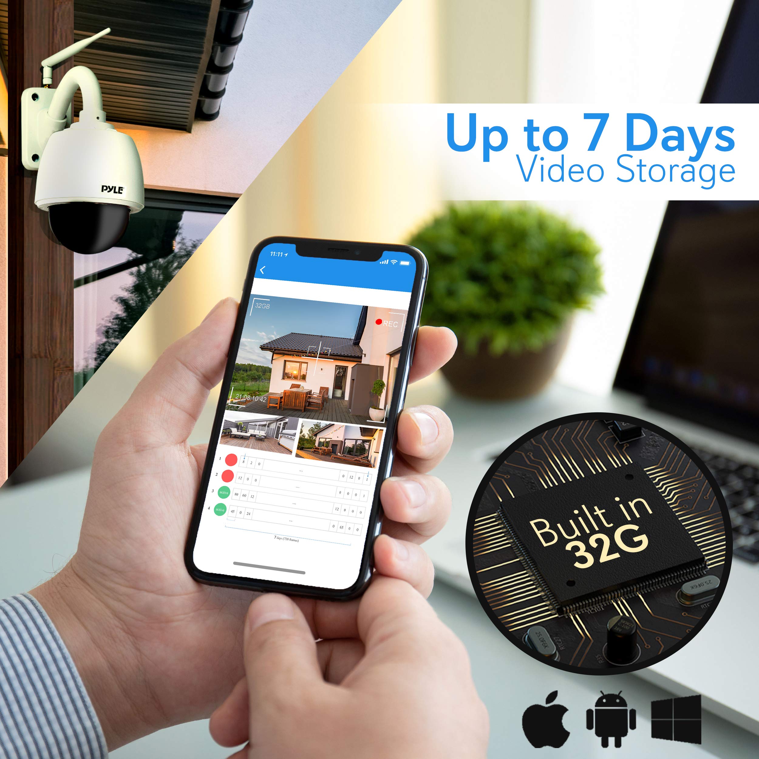 Serenelife Outdoor Ip Camera Optical Zoom Hd 960P W/32G Sd Storage Weatherproof Wireless Wifi Home Security Surveillance Onvif H