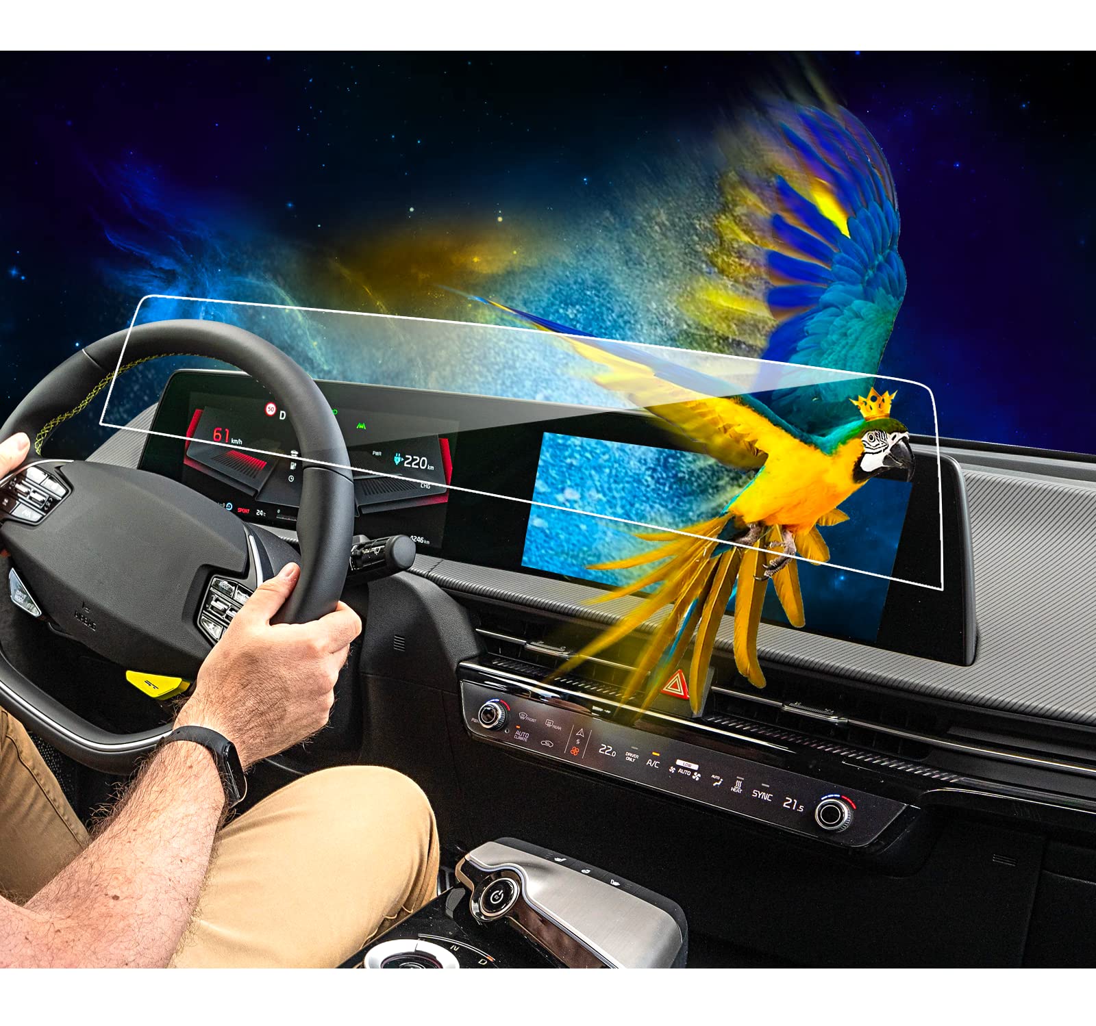 Eueky 2Pcs 2024 Kia Ev6 Screen Protector Compatible With Kia Ev6 2024 2023 2022 Wind/Gt Line 12.3Inch Navigation And Dashbord Di