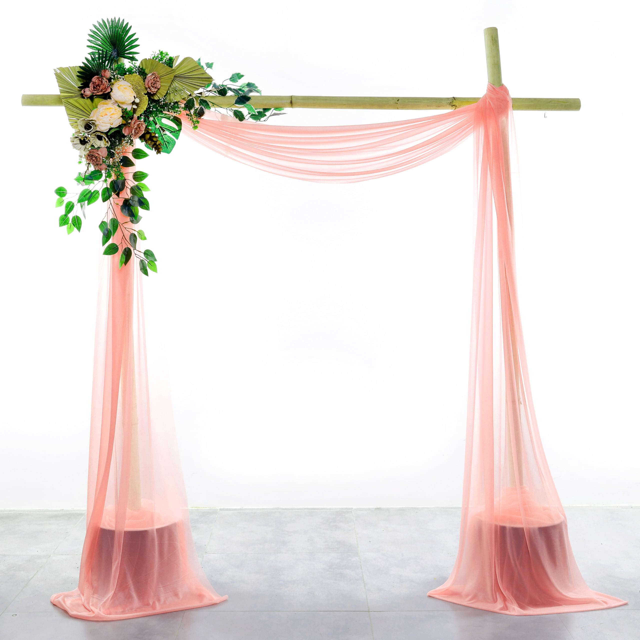 Vds Pack Of 2 Panel (30 Inch X 30 Feet) Wedding Arch Draping Fabric Sheer Chiffon Fabric Drapery For Wedding Ceremony Reception