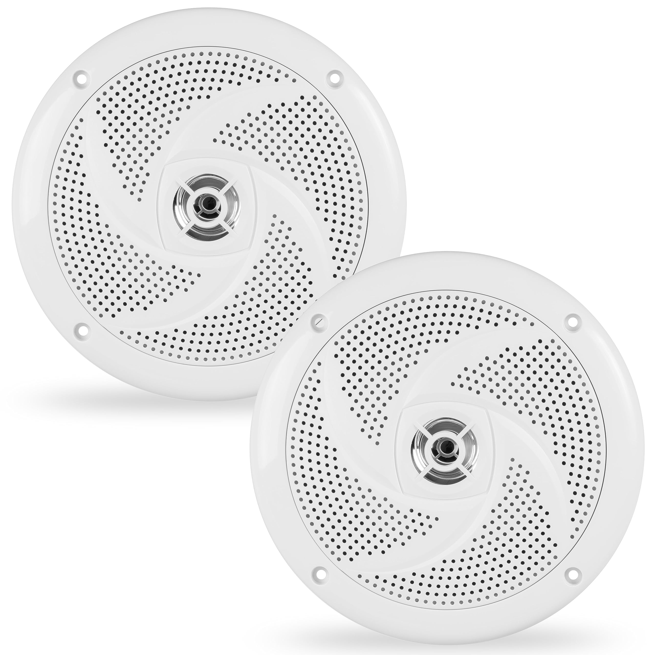 Belva Bms65Sw 400W Peak (80W Rms) 6.5' Shallow Mount 2 Way White Coaxial Marine Speakers For Boats/Atv/Utv/Sxs/Powersport