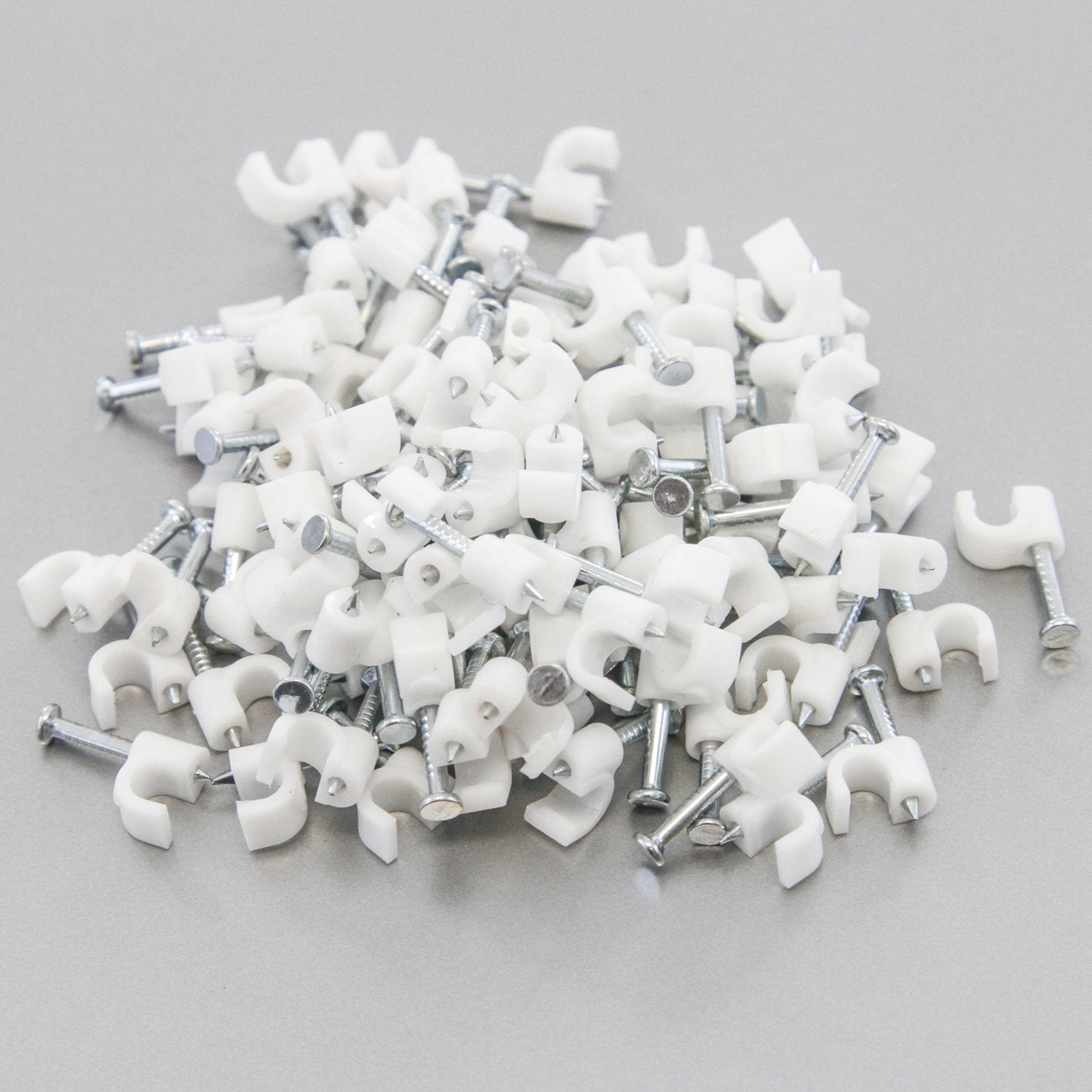 10000 Round 3/16 Inches (5 Mm) Cable Wire Clips Cable Management Cord Tie Holder Coaxial Nail In Clamps Tacks