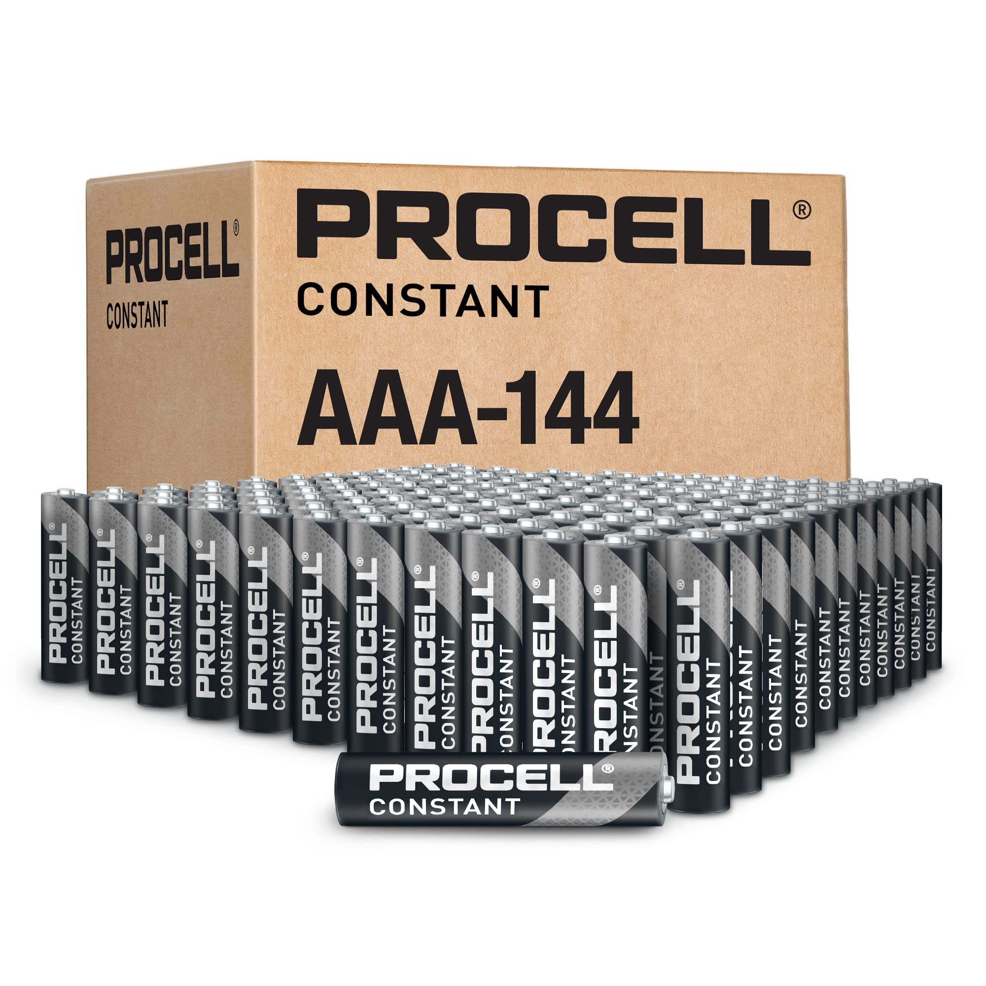 Procell Constant Aaa Long Lasting Alkaline Batteries (144 Pack), 10 Year Shelf Life, Bulk Value Pack For Consistent Moderate Dra