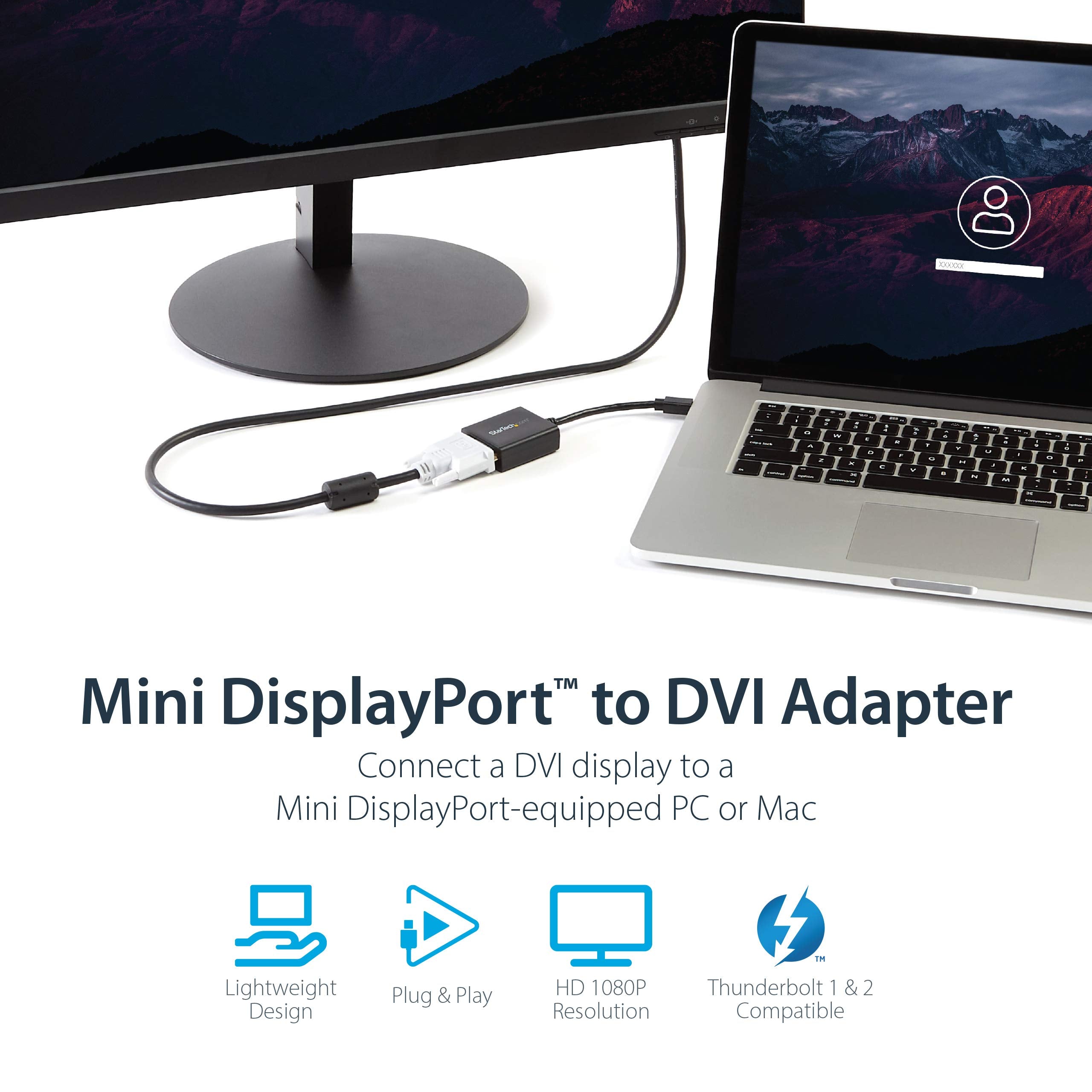 Startechcom Mini Displayport To Dvi Adapter   Mini Dp To Dvi D Converter   1080P Video   Vesa Certified   Mdp Or Thunderbolt 12