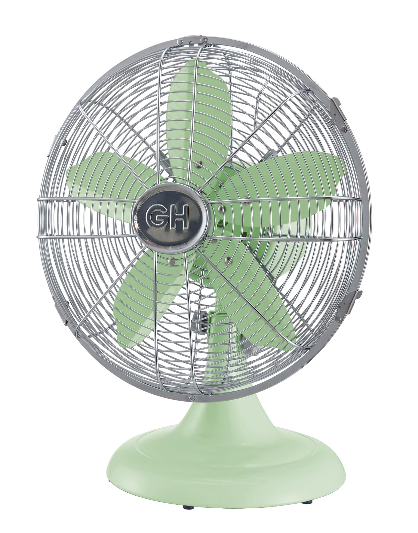 Good Housekeeping All Metal (92607) Oscillating 12'' Retro Desk Office Table Fan (Mint Green)