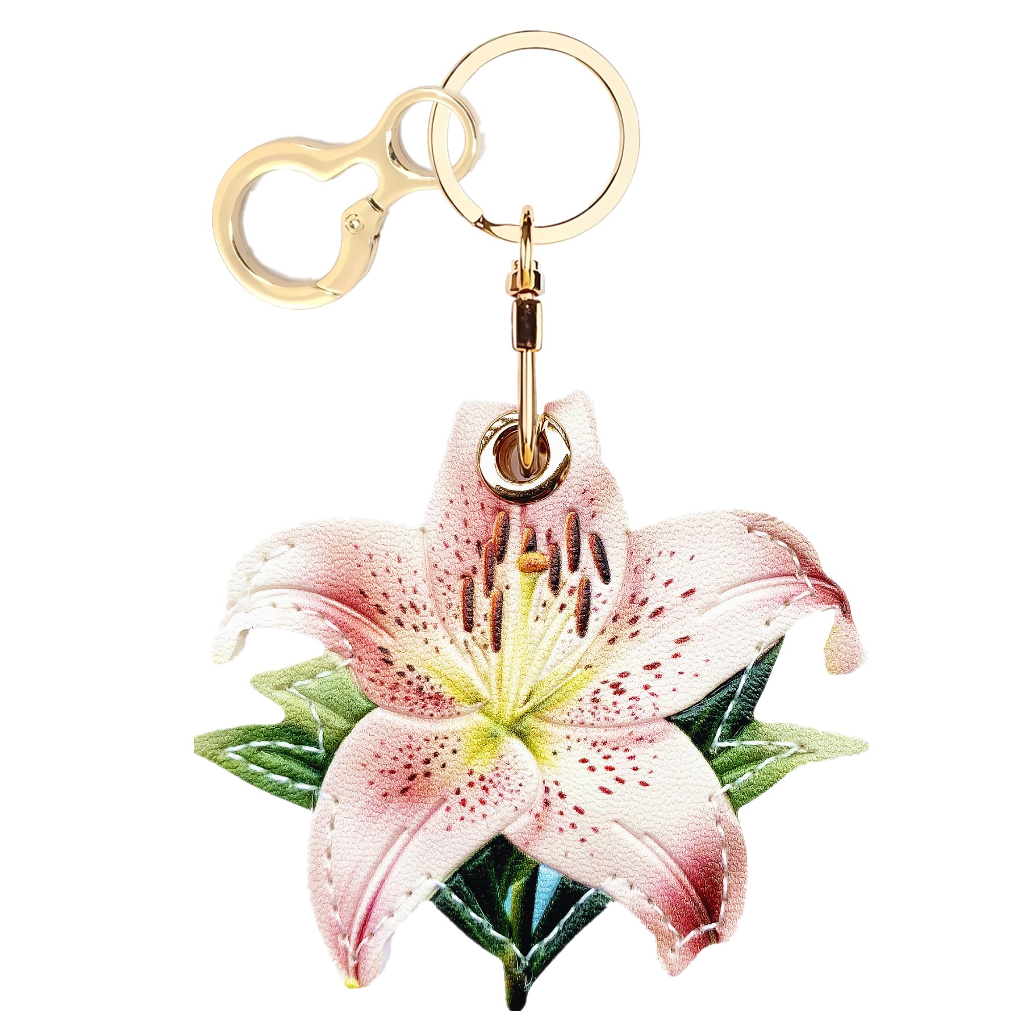 Borkuana Leather Keychain Holder Case Compatible With Apple Airtag, Cute Protective Air Tag Cover With Keychain Ring, Anti Scrat