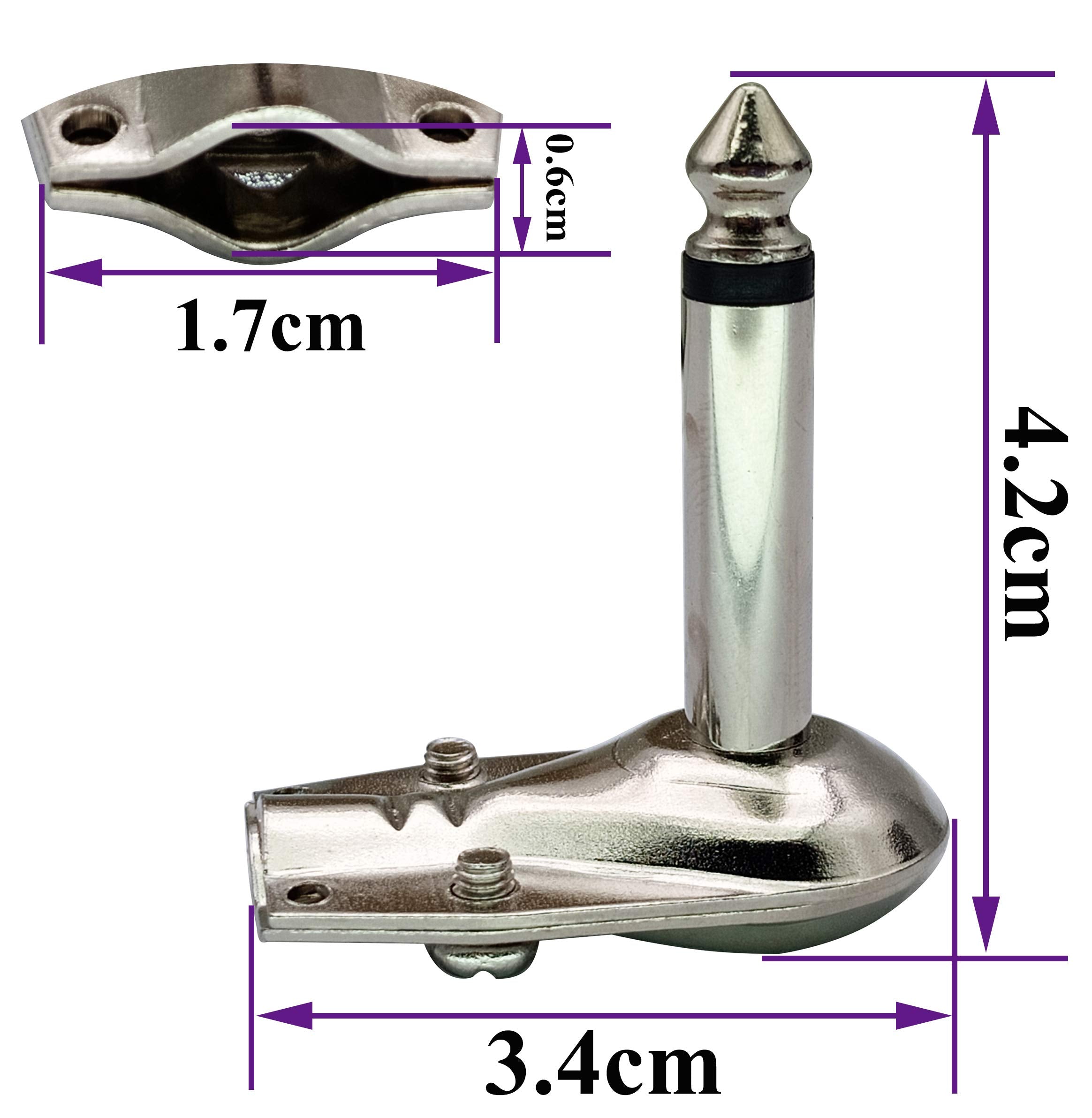 Aaotokk 90 Degree 6.35Mm Adapter Golden Plated Right Angle 6.35Mm 1/4 Inch Ts Mono Male Flat Pancake Style Plugs Connectors For