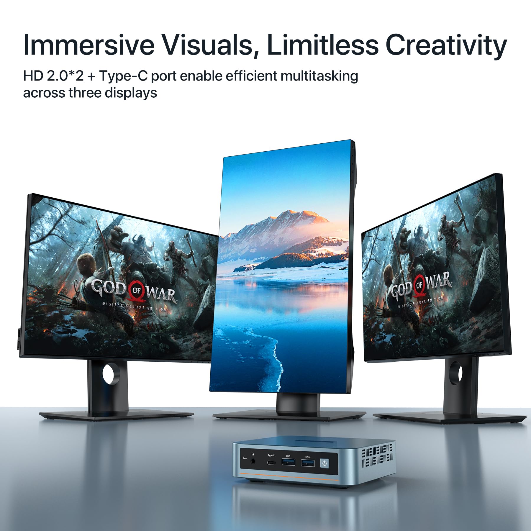 Peladn Mini Pc, Intel N100(Up To 3.4Ghz),16Gb Ddr4/512Gb Ssd,Type C/Dual Hd,Mini Desktop Computer,4K/60Hz Triple Display Usb3.0/