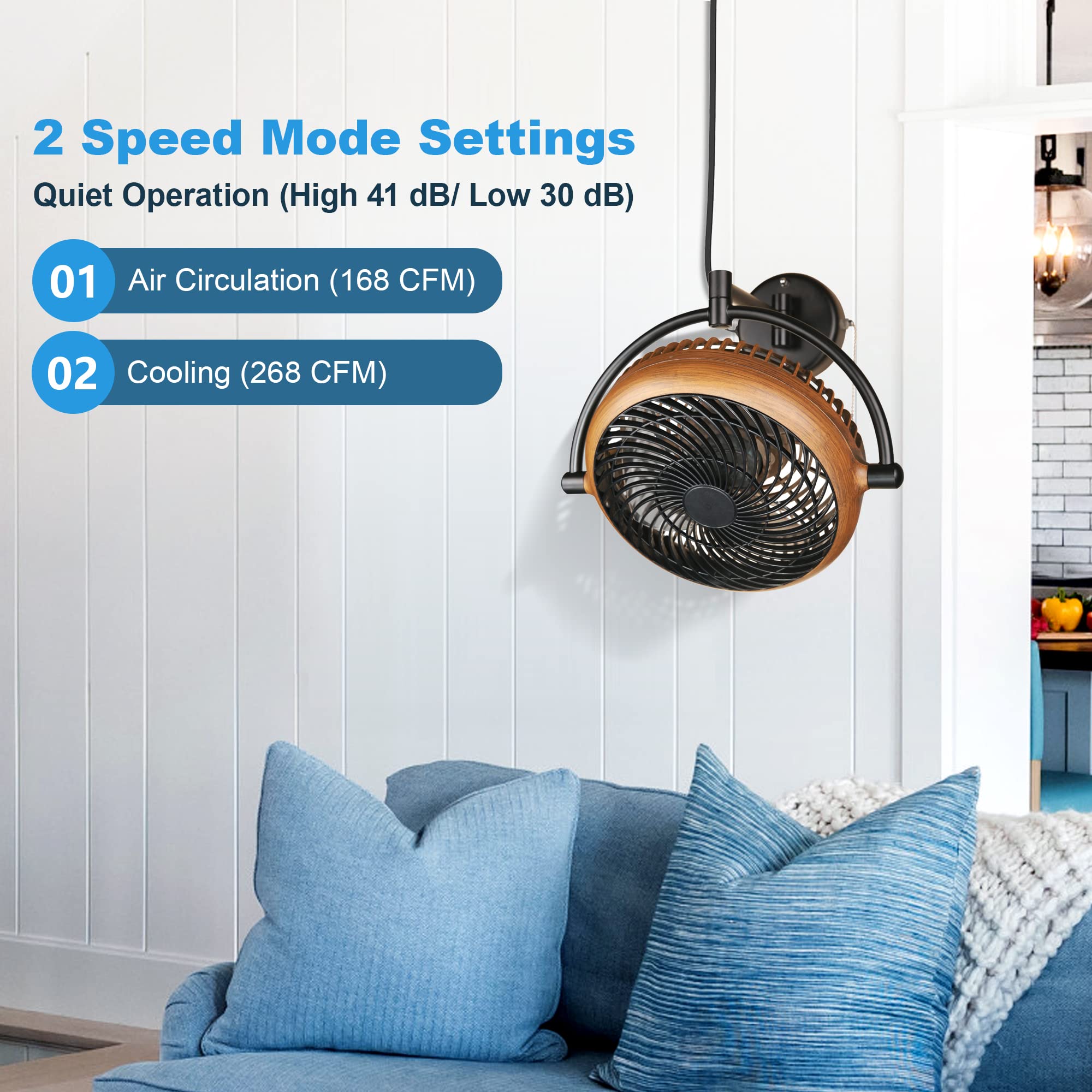 Parrot Uncle Wall Mount Fans 10 Inch Wall Fans Oscillating Plug In Ceiling Fan Vintage Wall Mounted Fan Small Folding Rotating F