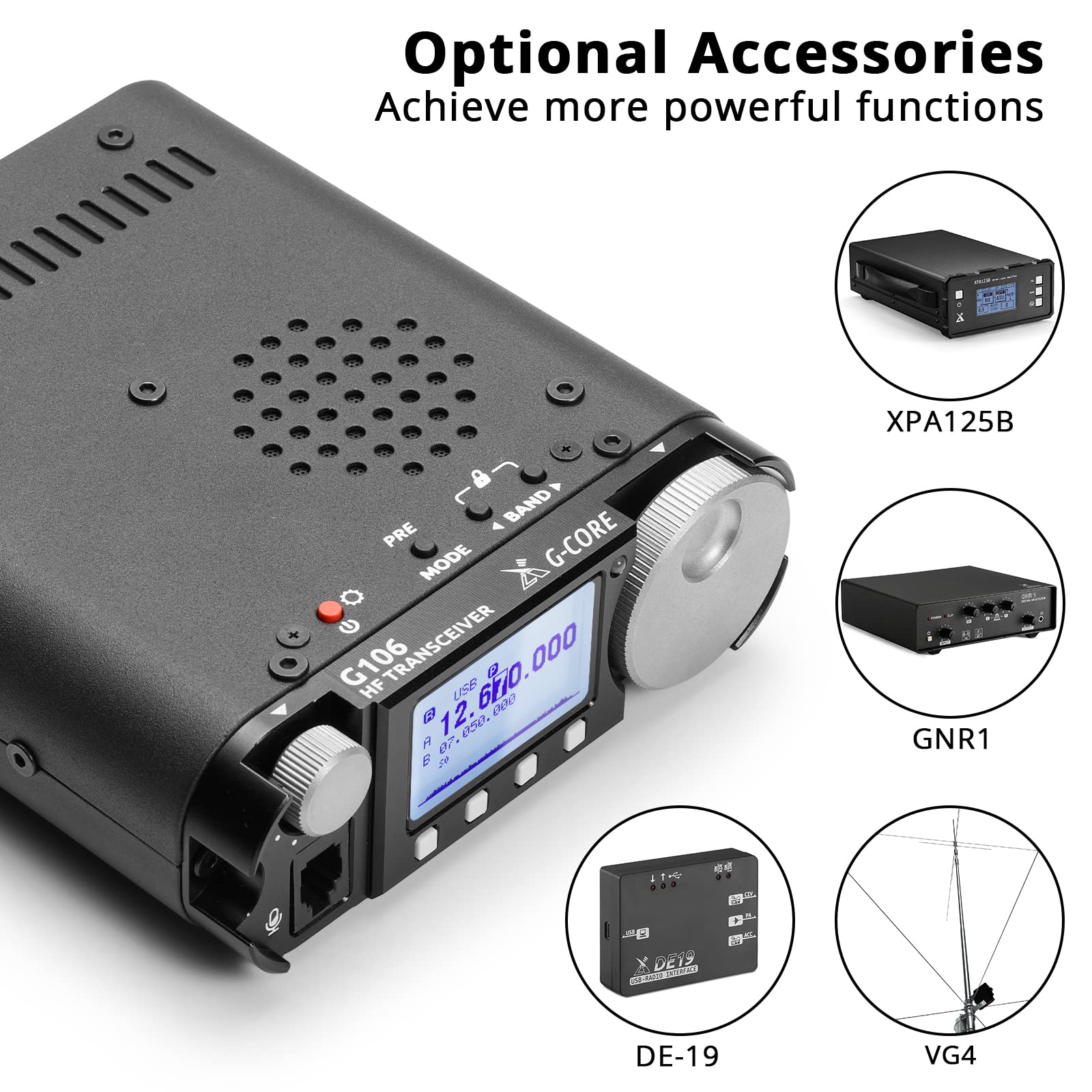 Xiegu G106 Sdr Hf Transceiver, 5W Qrp Radio, Ssb Cw Am Wfm, Support Ft8