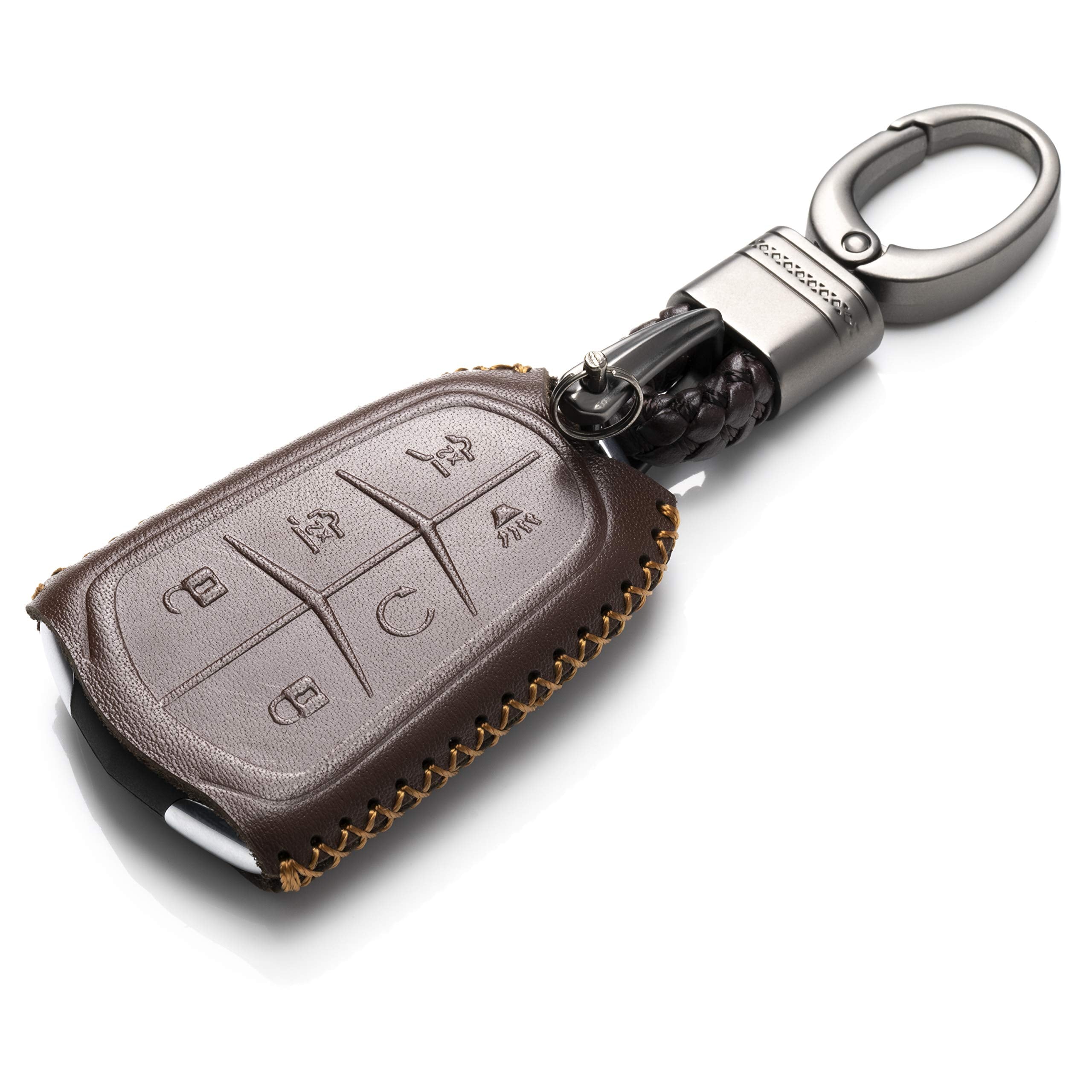 Vitodeco Genuine Leather Smart Key Fob Case Cover Compatible For Cadillac Xt4, Cadillac Xt5, Cadillac Xt6 2019   2025 With Key C