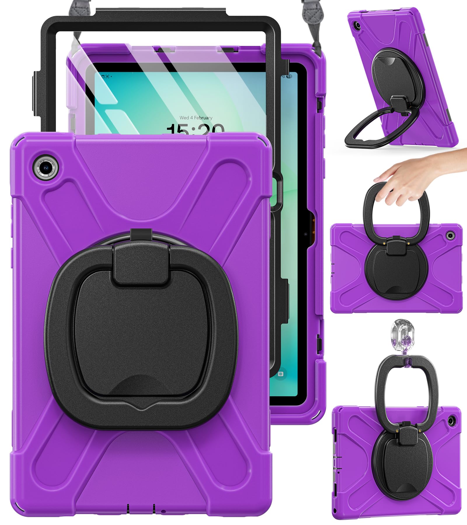 BRAECN Case for Samsung Galaxy Tab A11+ Plus 11 2025 (SM-X230/X235/X236/X238), Full-Body Protection Case with Built-in Screen Pr