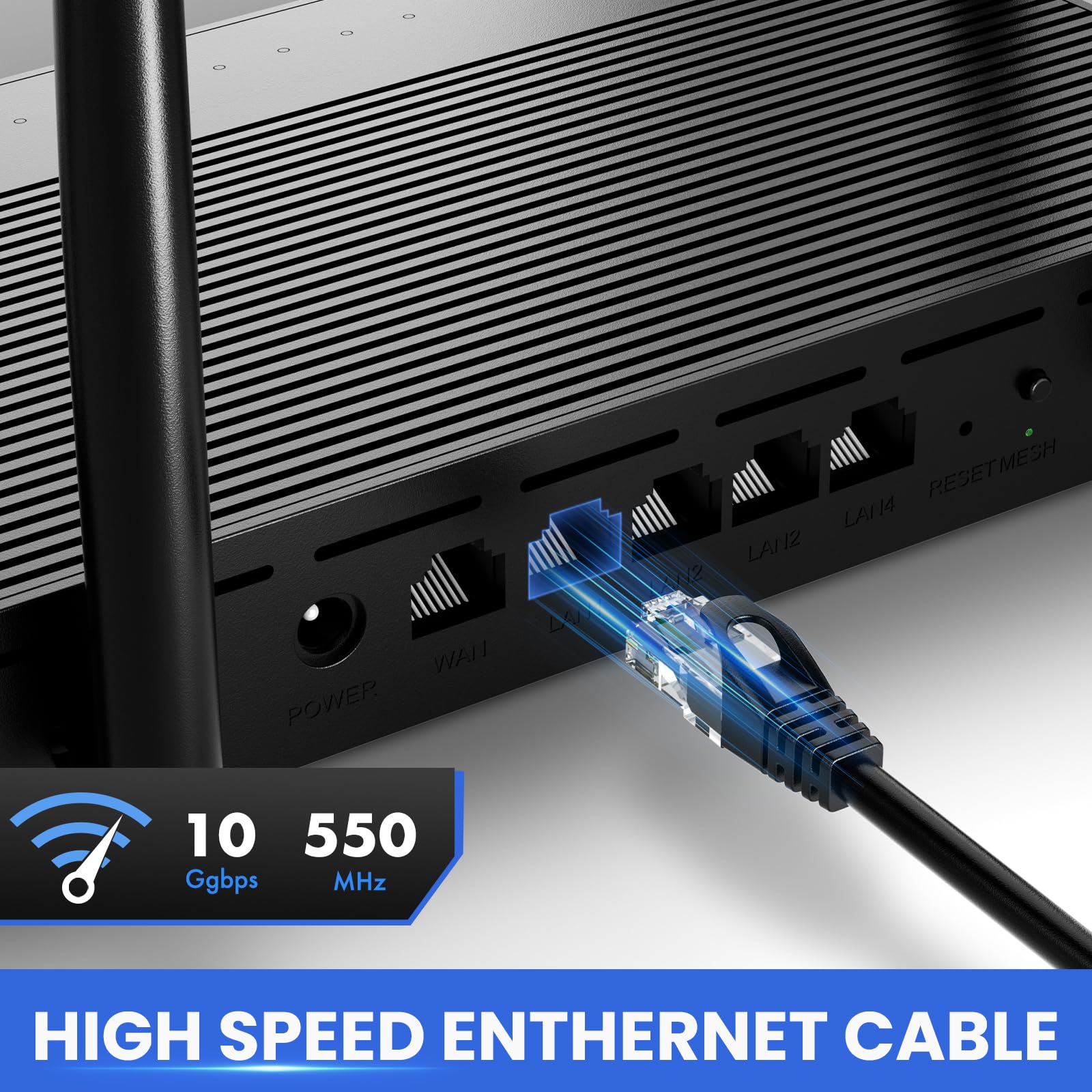 Cat 6 Ethernet Cable 200 Ft, 10Gbps High Speed Ethernet Cable, Long Ethernet Cable Outdoor&Indoor, Rj45 Cat6 Cable Internet Cabl