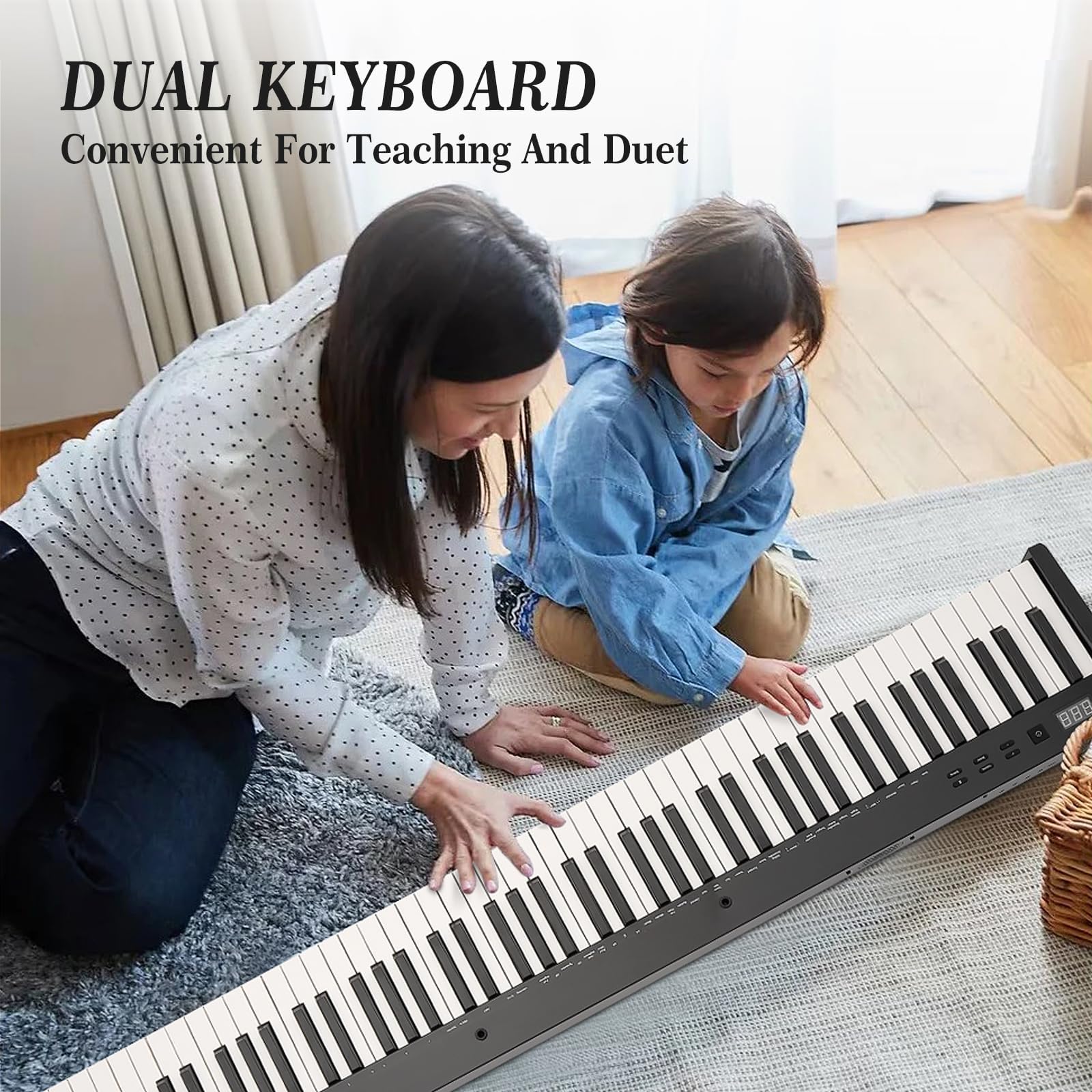 88 Key Keyboard Piano,Piano Keyboard,Weighted Full-Size Electric Keyboard Piano For Beginners,Portable Electric Piano With Stand