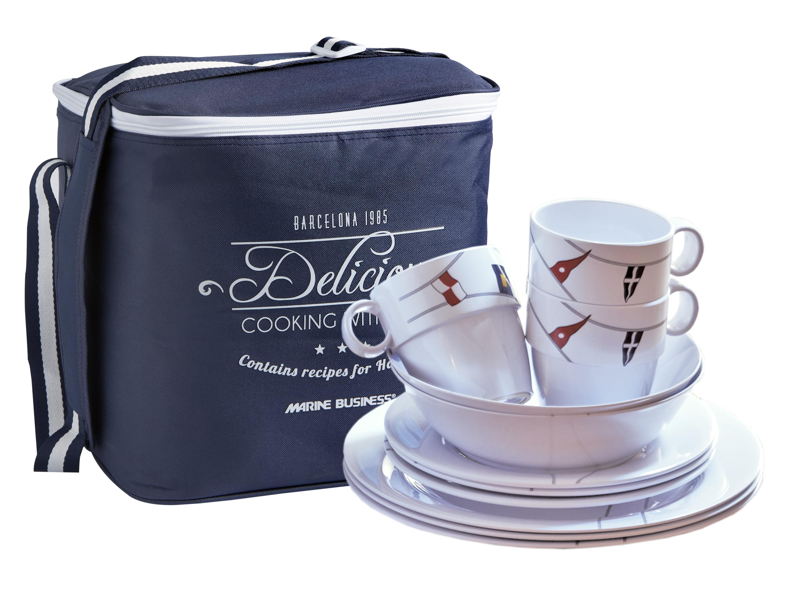 Marine Business Melamine Tableware &Amp; Basket - Regata - Set Of 16,WBAUVB093J58HPY