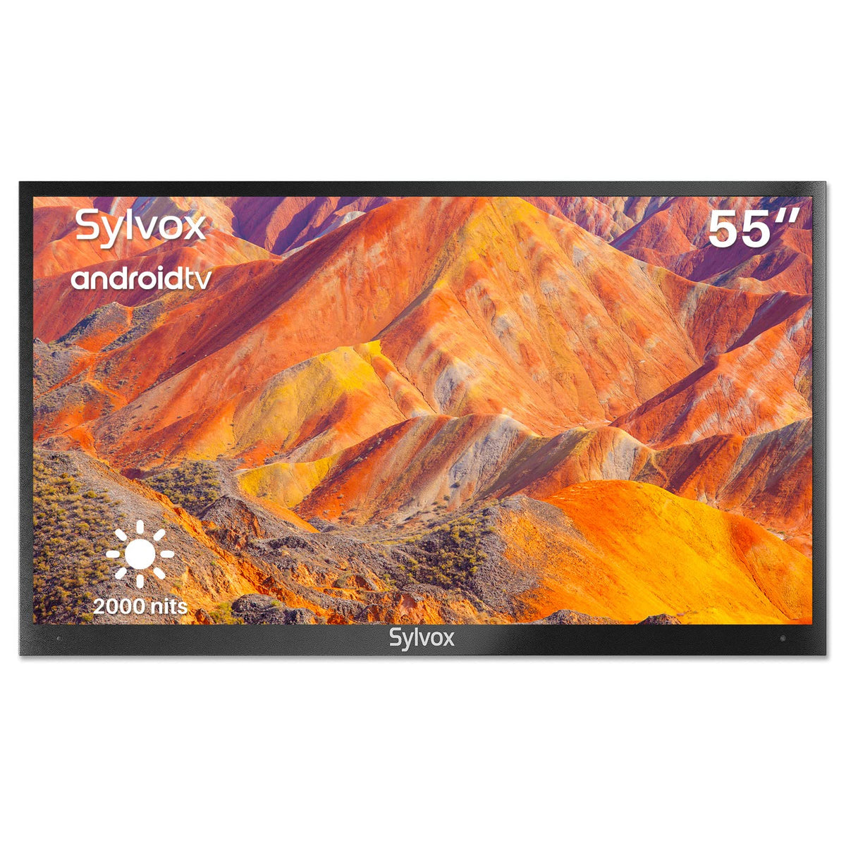 Sylvox Outdoor Tv, Smart Outdoor Tv 55    2000 Nits Full Sun, 4K Uhd Weatherproof Outdoor Television With Voice Control Chromeca