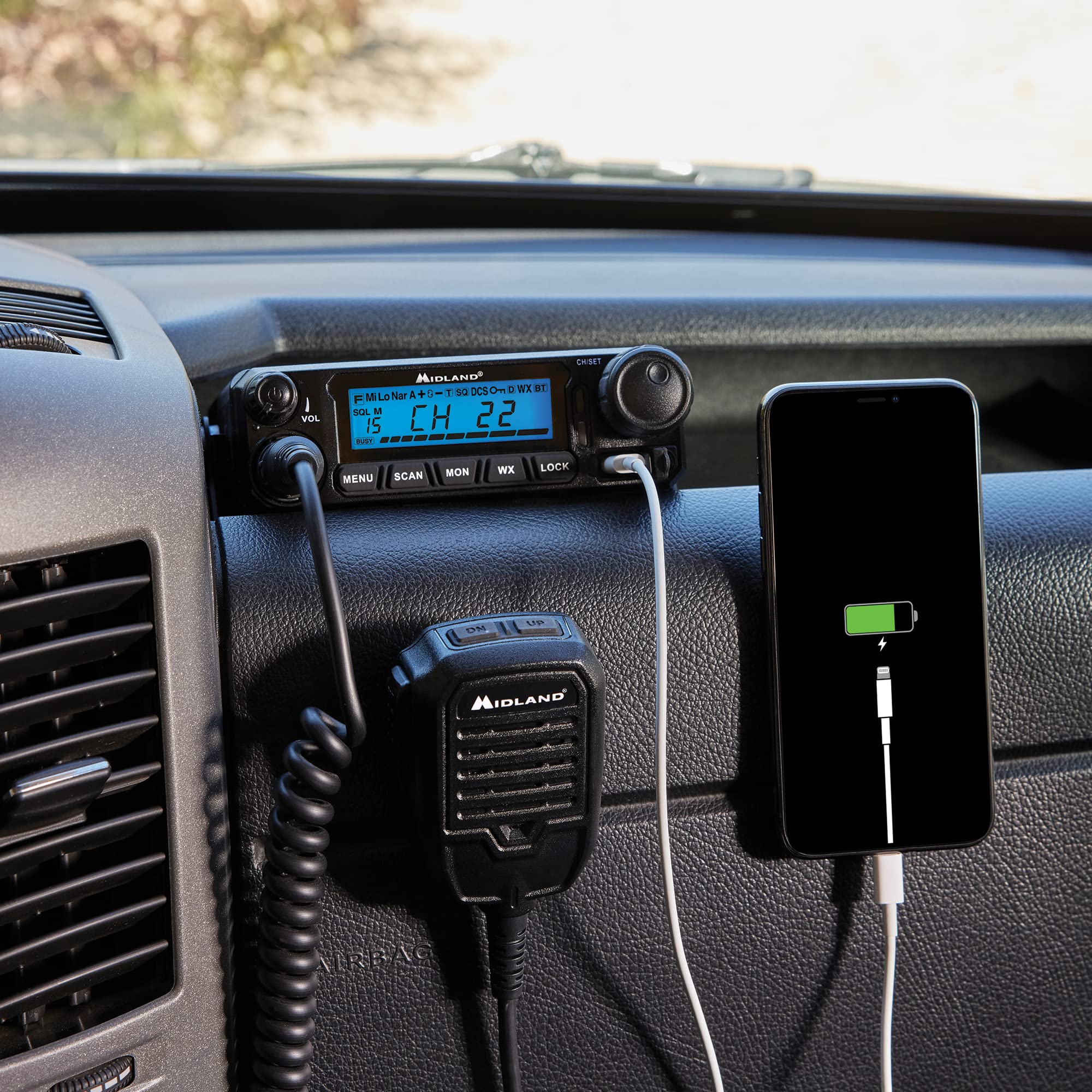 Midland � Mxt500 50 Watt Gmrs Micromobile� Two Way Radio   Farms Ranches Overlanding Trails Off Roaders   8 Repeater Channels   Compact Design External Magnetic Mount 2.1Db Unity Gain Antenna