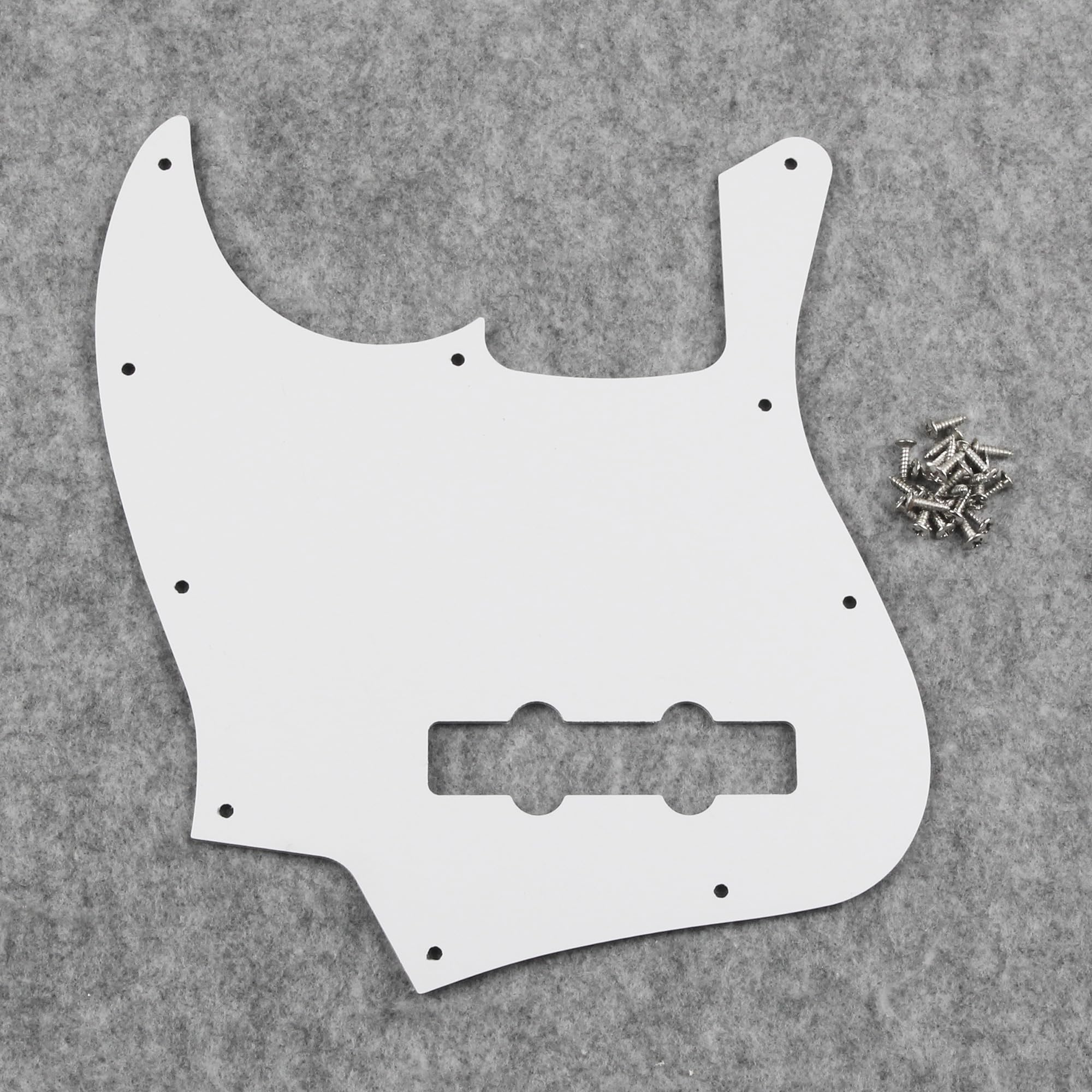 Fleor 10 Hole J Bass Pickguard Scratch Plate Pick Guards For 4 Strings American/Mexican Standard J Bass Part, 4Ply White Pearl