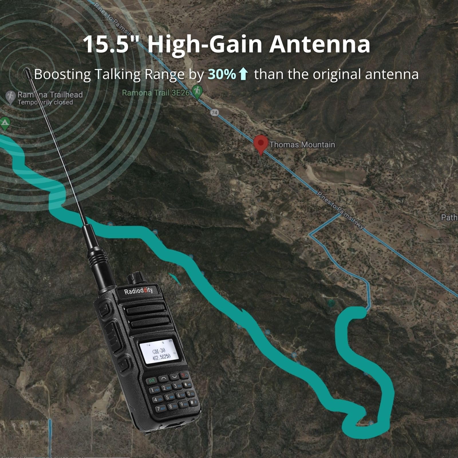 Radioddity Gm 30 Gmrs Radio Handheld 5W Long Range, Gmrs Repeater Capable, 11 Noaa Channels, Display Sync. Ideal For Off Road Ov